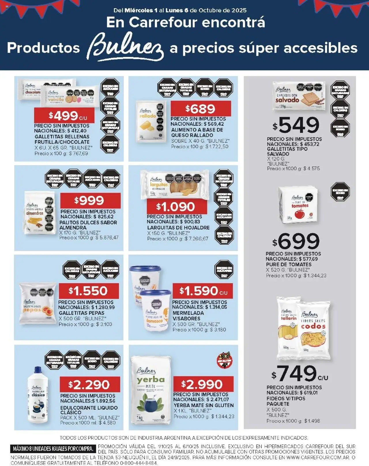 Carrefour ofertas - Comodoro │ válido desde el 01.10.2025 | Página: 13 | Productos: Teléfono, Yerba, Edulcorante, Almendra