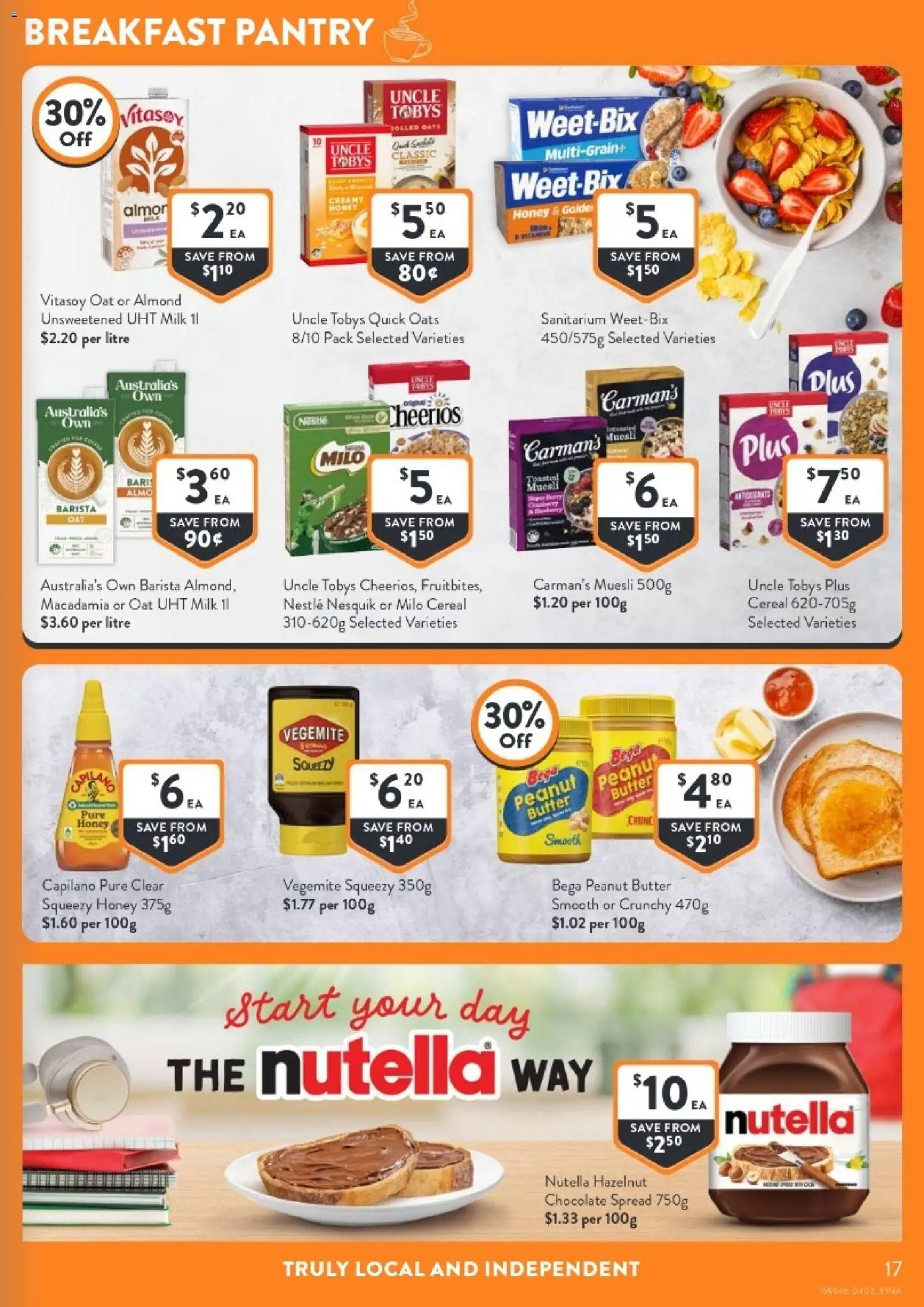 Foodworks catalogue - valid from 04.02.2026 | Page: 17 | Products: Butter, Nutella, Oats, Cereal