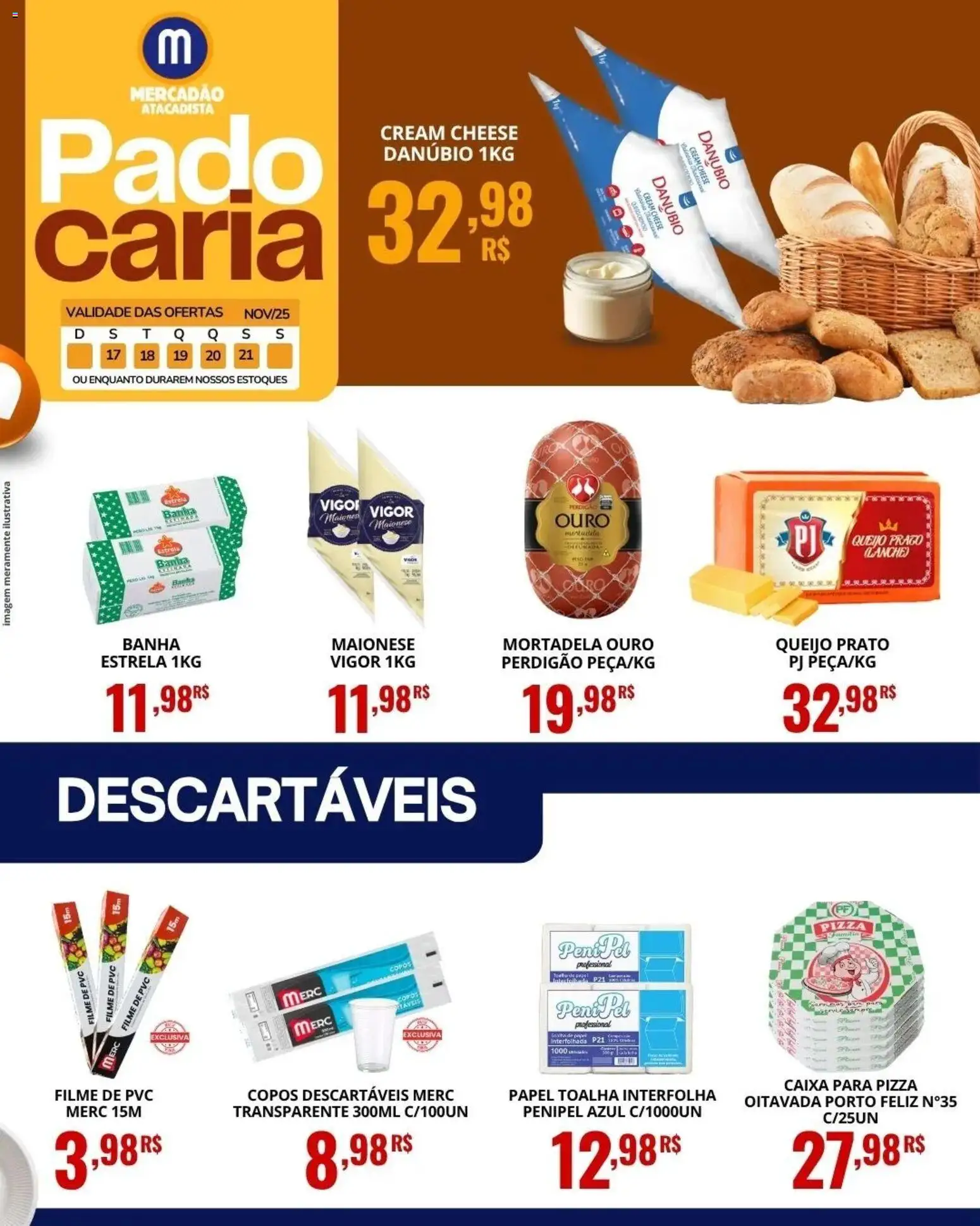 Mercadão Atacadista Folheto - válido de 17.11.2025 | Página: 3 | Produtos: filme de PVC, Caixa, Copos descartáveis, Copos