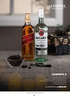 Vista previa de La Europea catálogo, nuevo folleto de la tienda, válido en México a partir del 22.09.2025 | Página: 9 | Productos: Azúcar, Chocolate, Canasta, Whisky