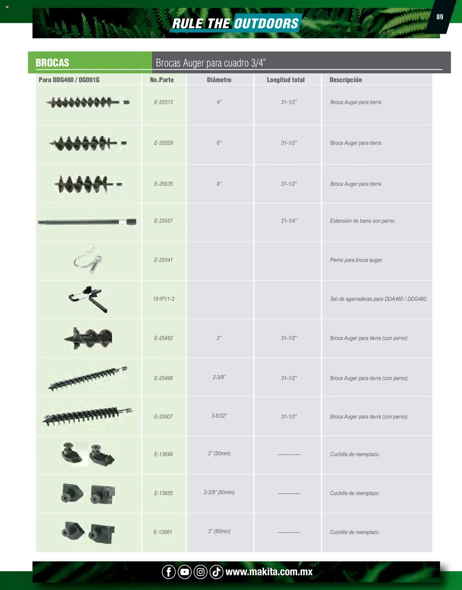 Nuevas ofertas de Makita válidas en toda la República Mexicana desde el 07.10.2024. ¡Encuentra las mejores ofertas en Makita catálogo Ope! | Página: 89 | Productos: Extensión, Cuadro, Barra