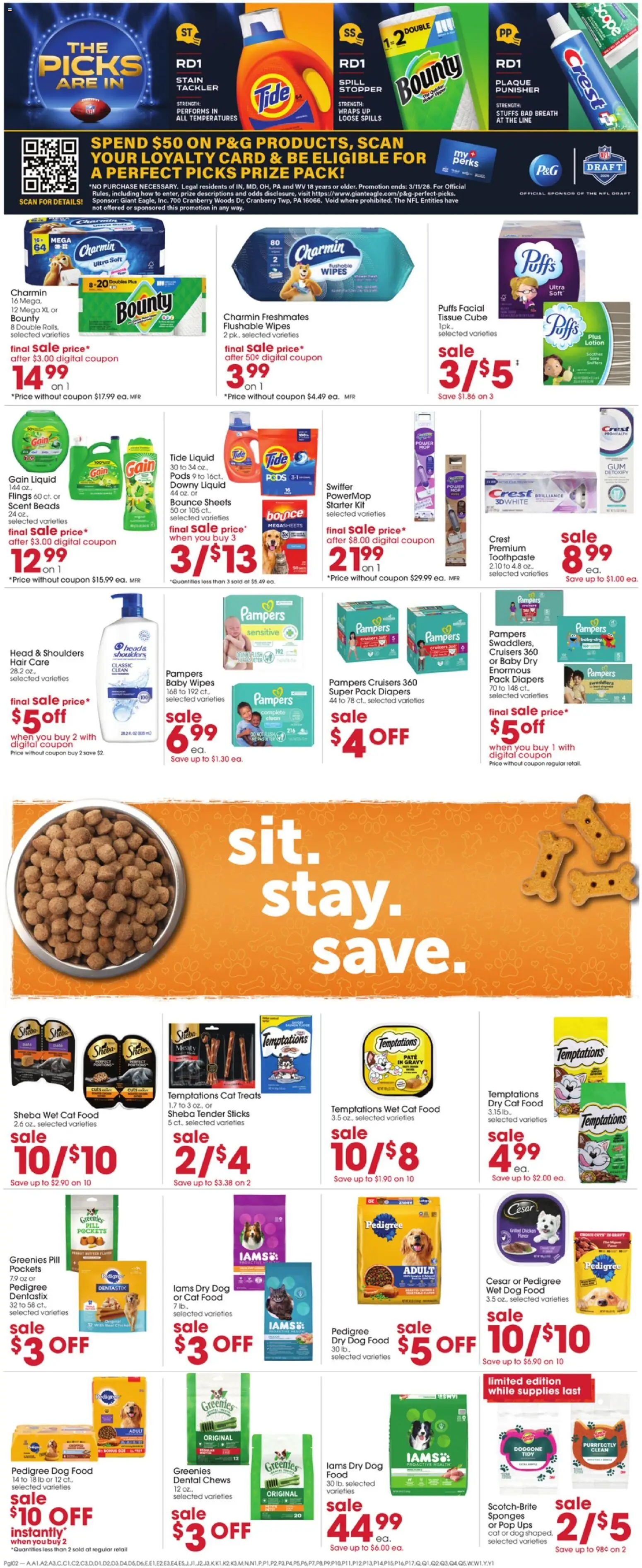 Giant Eagle Weekly Ad - valid from 26.02.2026 | Page: 6 | Products: Cat Food, Butter, Starter, UPS