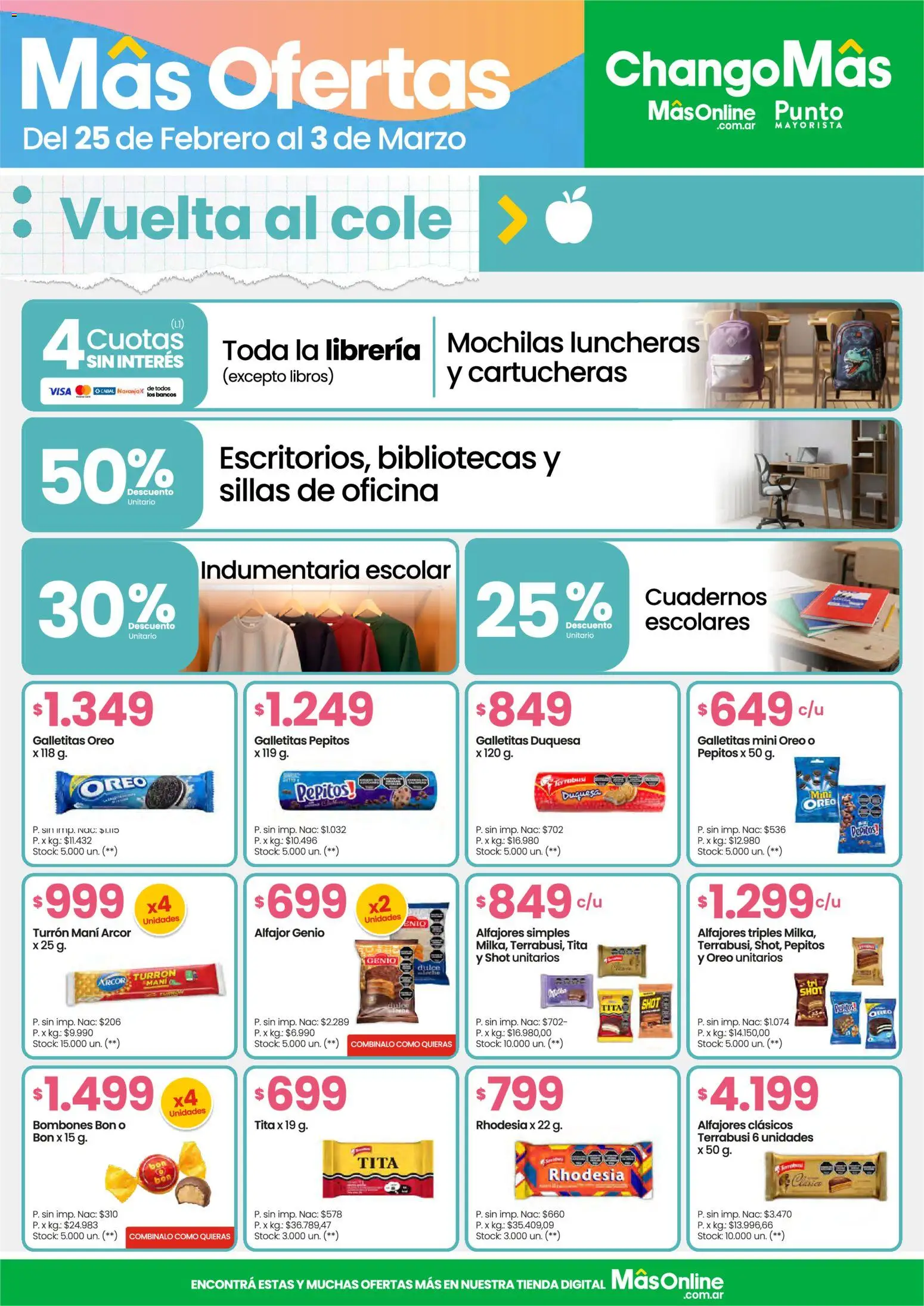 Changomas ofertas │ válido desde el 25.02.2026 | Página: 8 | Productos: Galletitas, Mani, Alfajor, Turrón