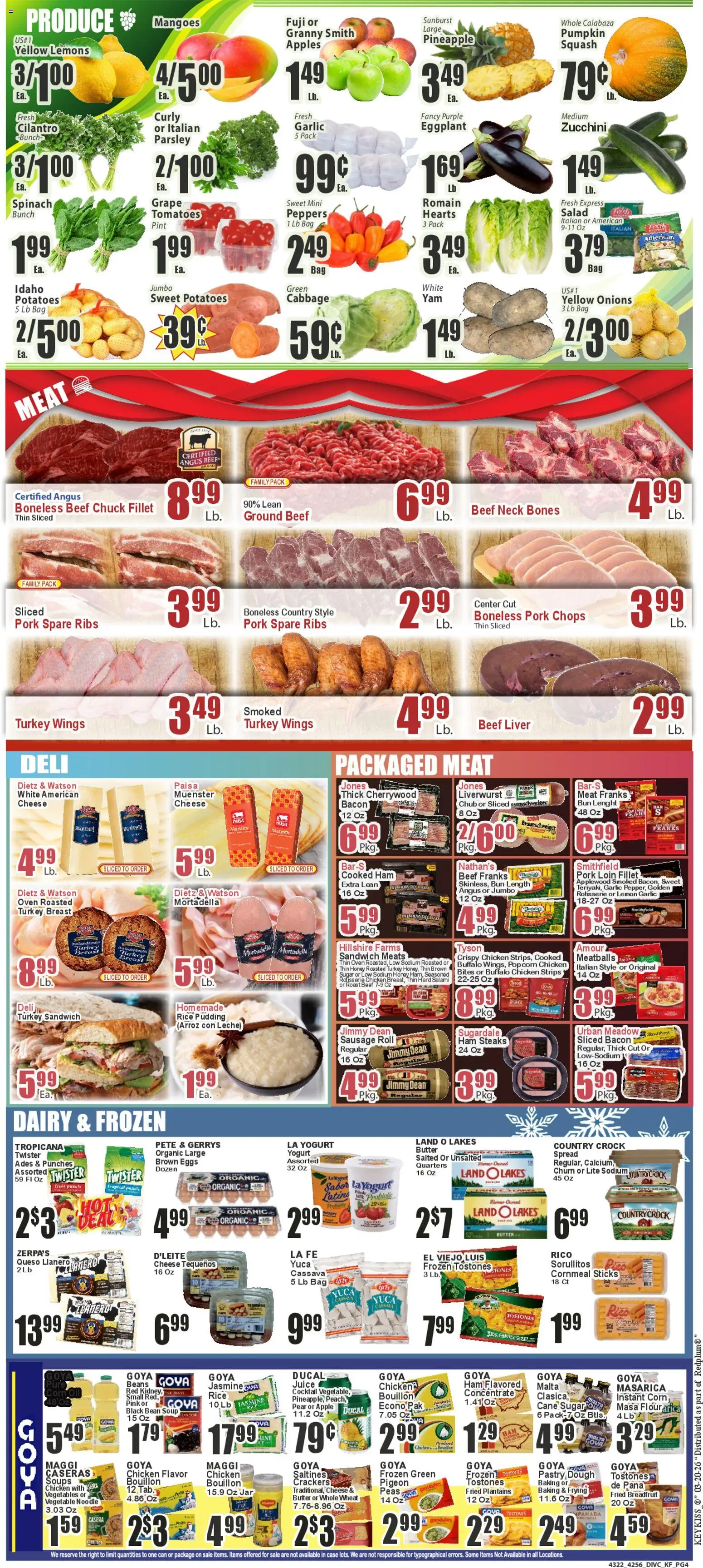 Key Food Weekly Ad - valid from 20.03.2026 | Page: 4 | Products: Cheese, Eggs, Pork, Rice