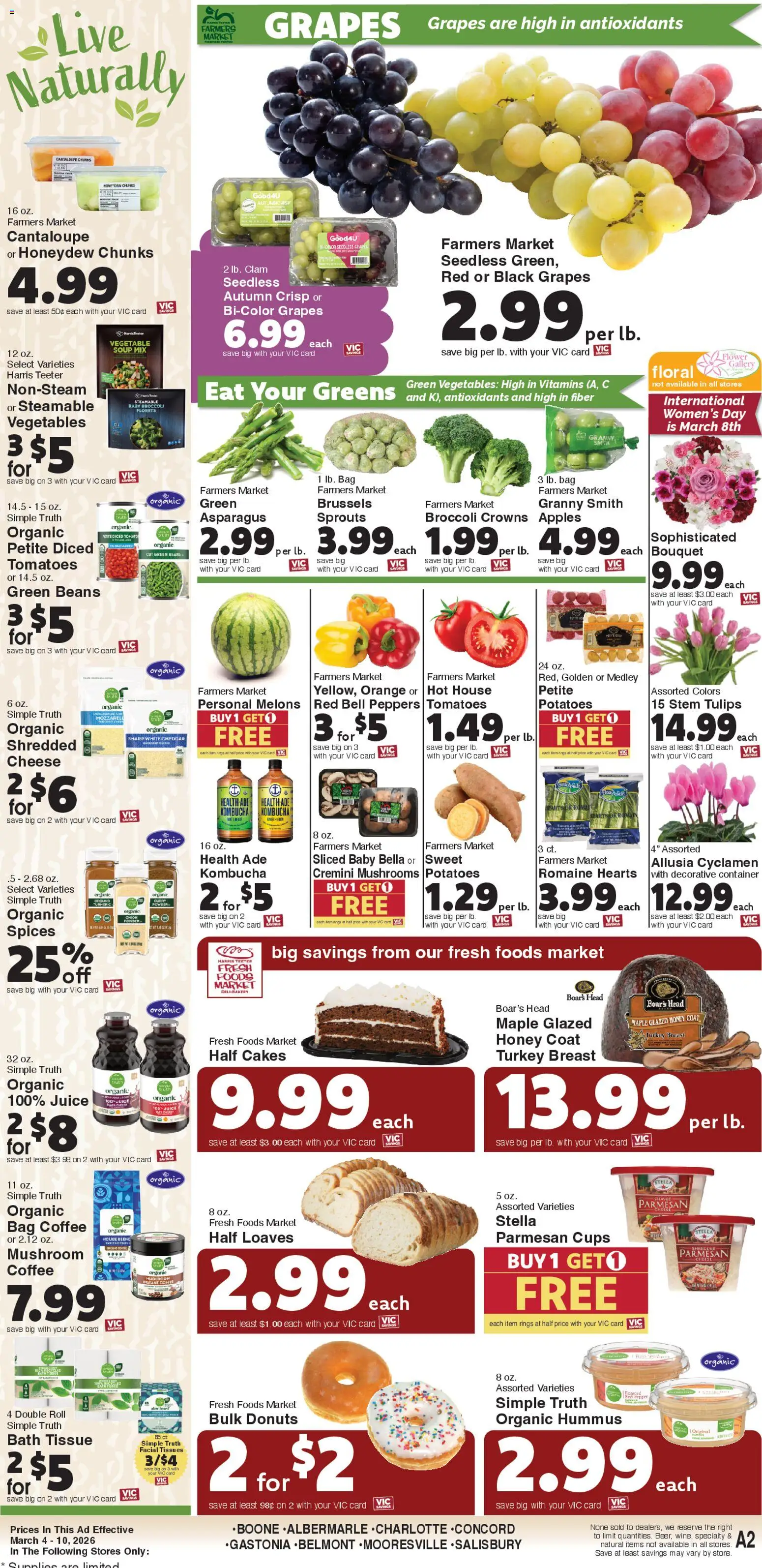 Harris Teeter Weekly Ad - valid from 04.03.2026 | Page: 11 | Products: Juice, Potatoes, Greens, Bag