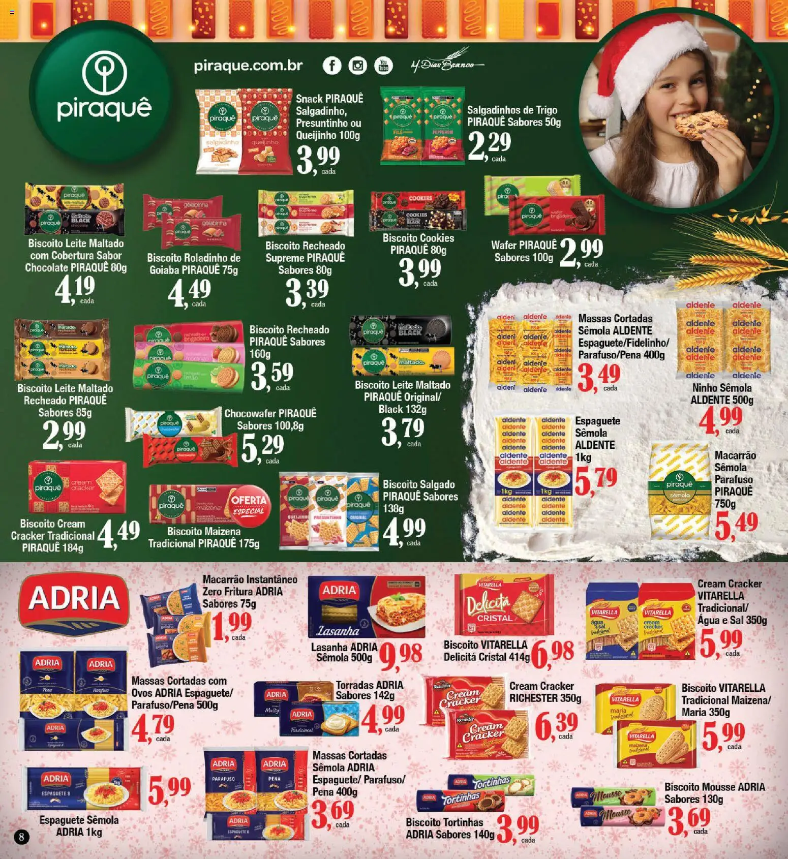 Supermercados Unidos Folheto - válido de 01.12.2025 | Página: 8 | Produtos: Macarrão instantâneo, Cookies, Cream cracker, Biscoito recheado