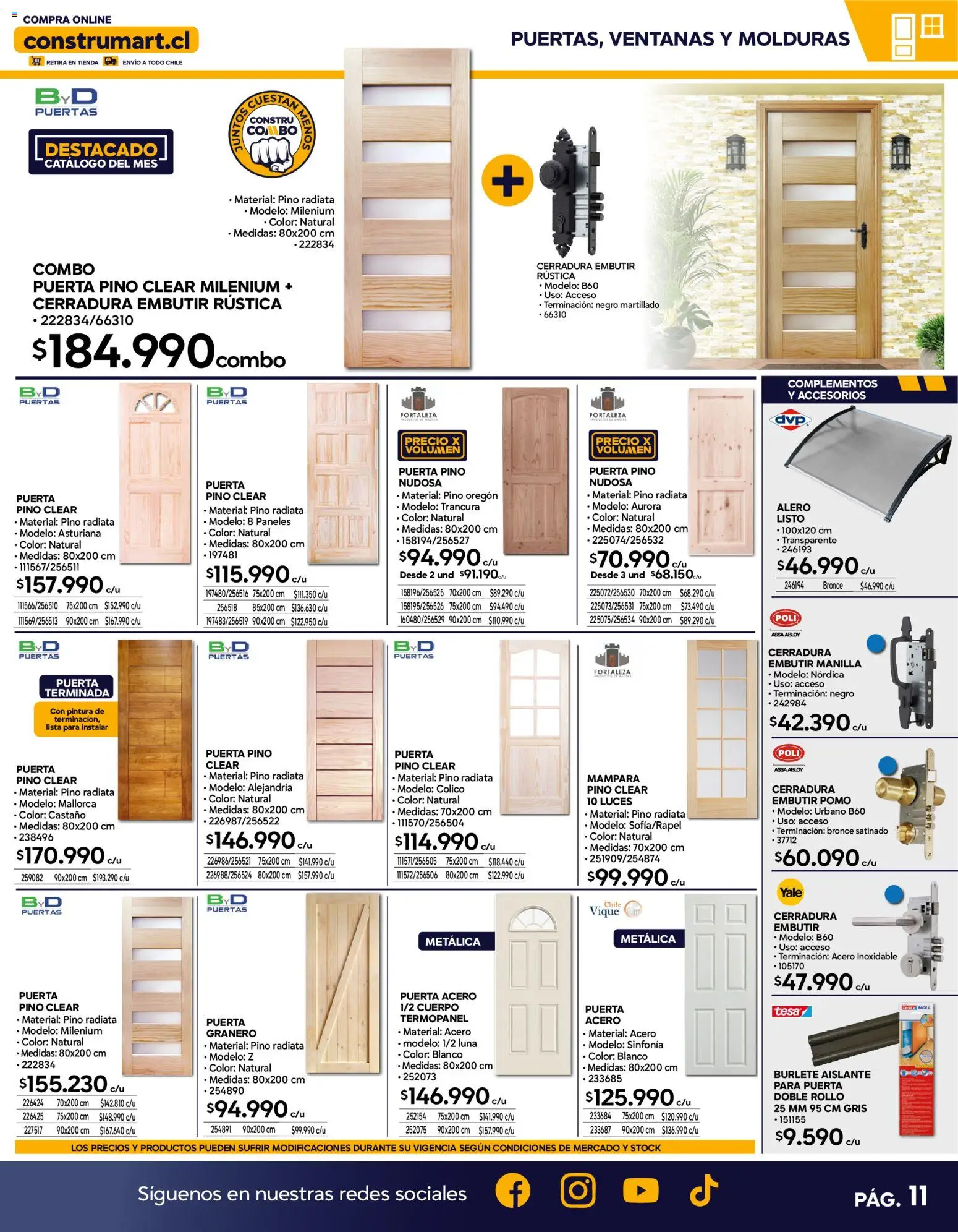 Construmart Ofertas │ válido desde el 01.04.2026 | Página: 11 | Productos: Burlete, Cerradura, Pintura