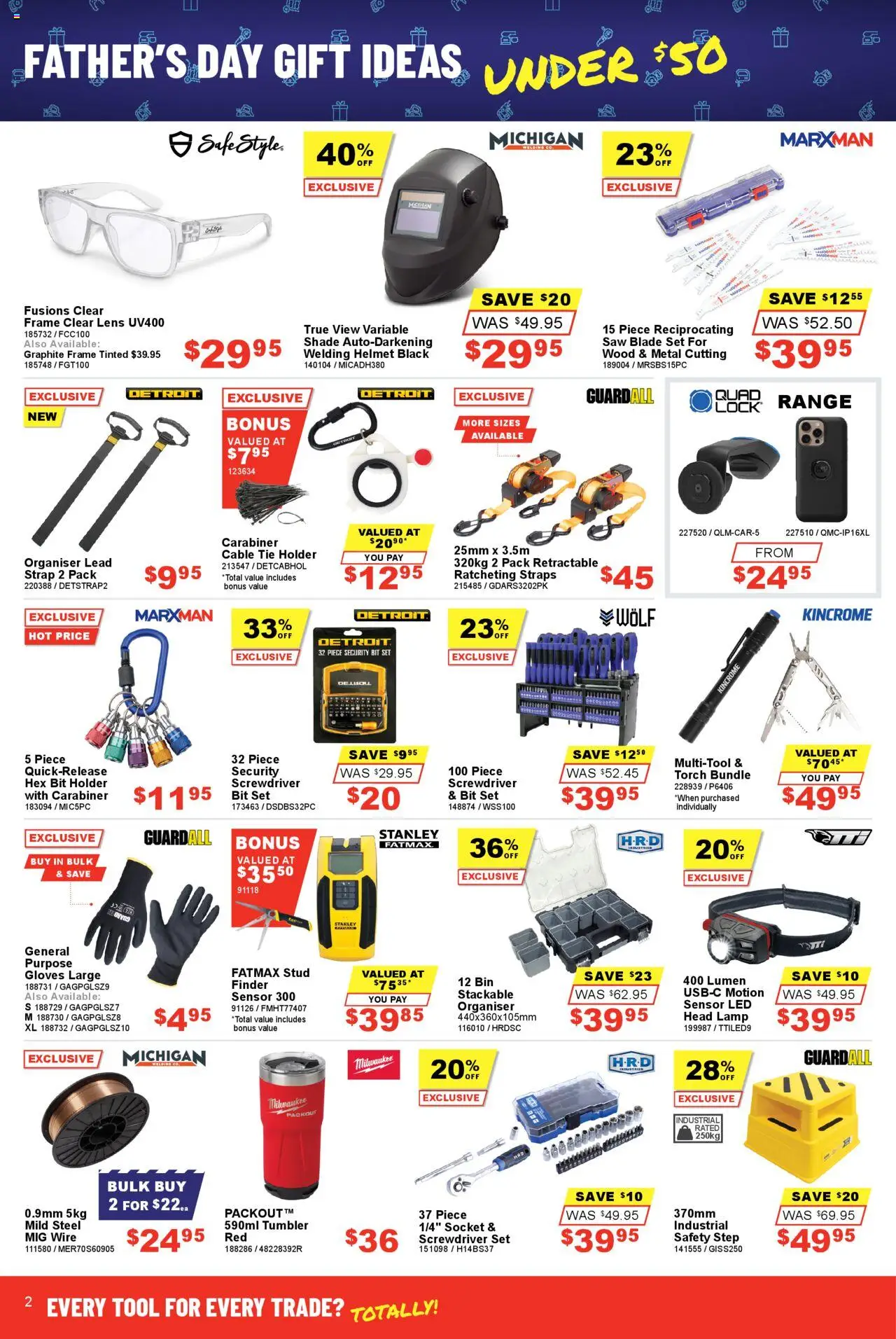 Total Tools catalogue - valid from 19.08.2025 | Page: 2 | Products: Lamp, Saw, Wood, Torch