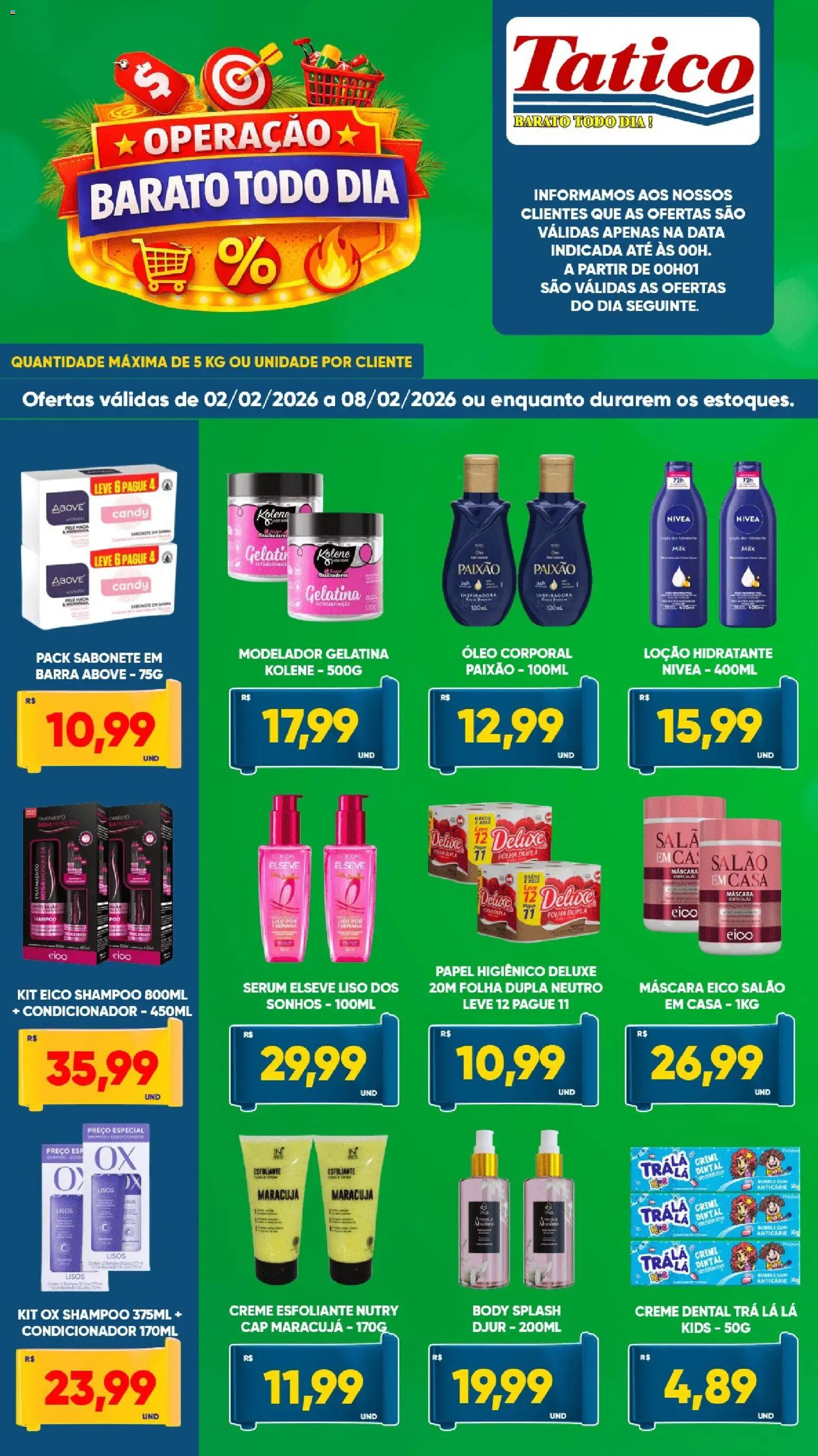 Tatico Folheto - válido de 02.02.2026 | Página: 7 | Produtos: Shampoo, Creme, Papel higiênico, Gelatina