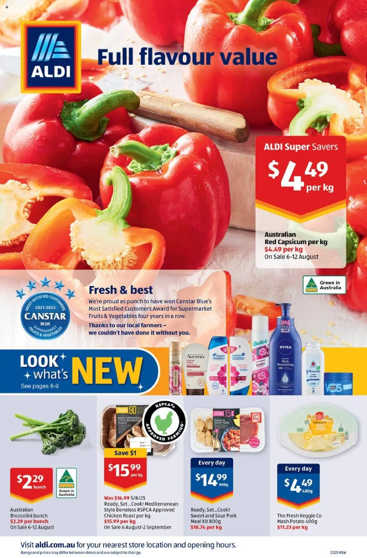 Aldi catalogue - valid from 13.08.2025 | Page: 24 | Products: Chicken, Pork, Vegetables, Fruits