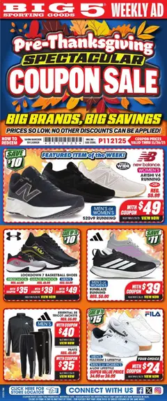 Preview of Big 5 Sporting Goods weekly ads valid from 21.11.2025
