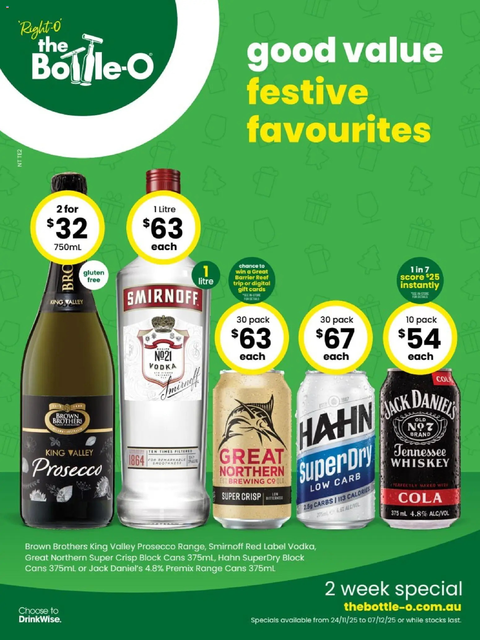 The Bottle-O catalogue - valid from 24.11.2025 | Page: 1 | Products: Vodka, Whiskey, Digital