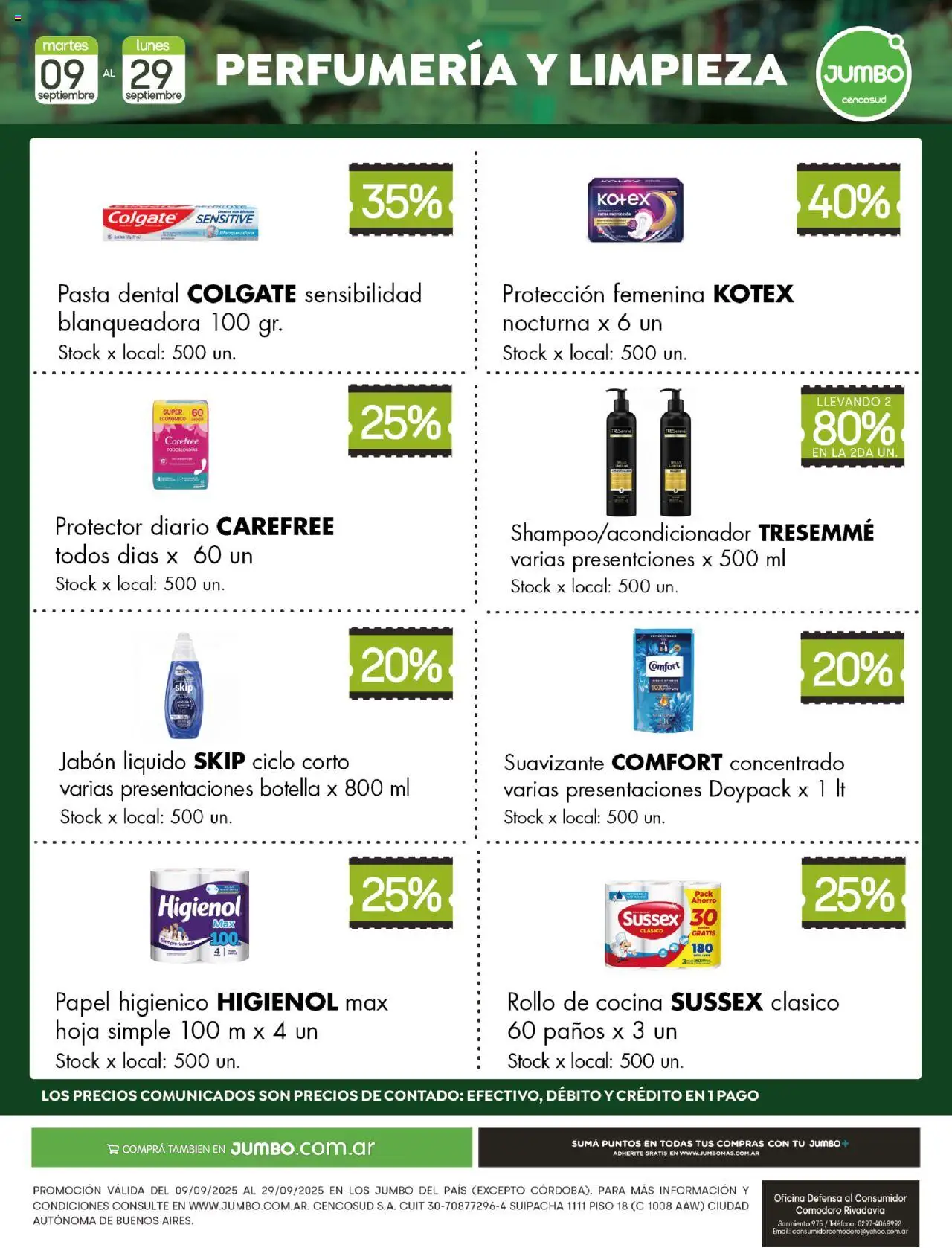 Jumbo - Especial Perfumería y Limpieza │ válido desde el 09.09.2025 | Página: 1 | Productos: Papel higiénico, Botella, Cocina, Jabón líquido
