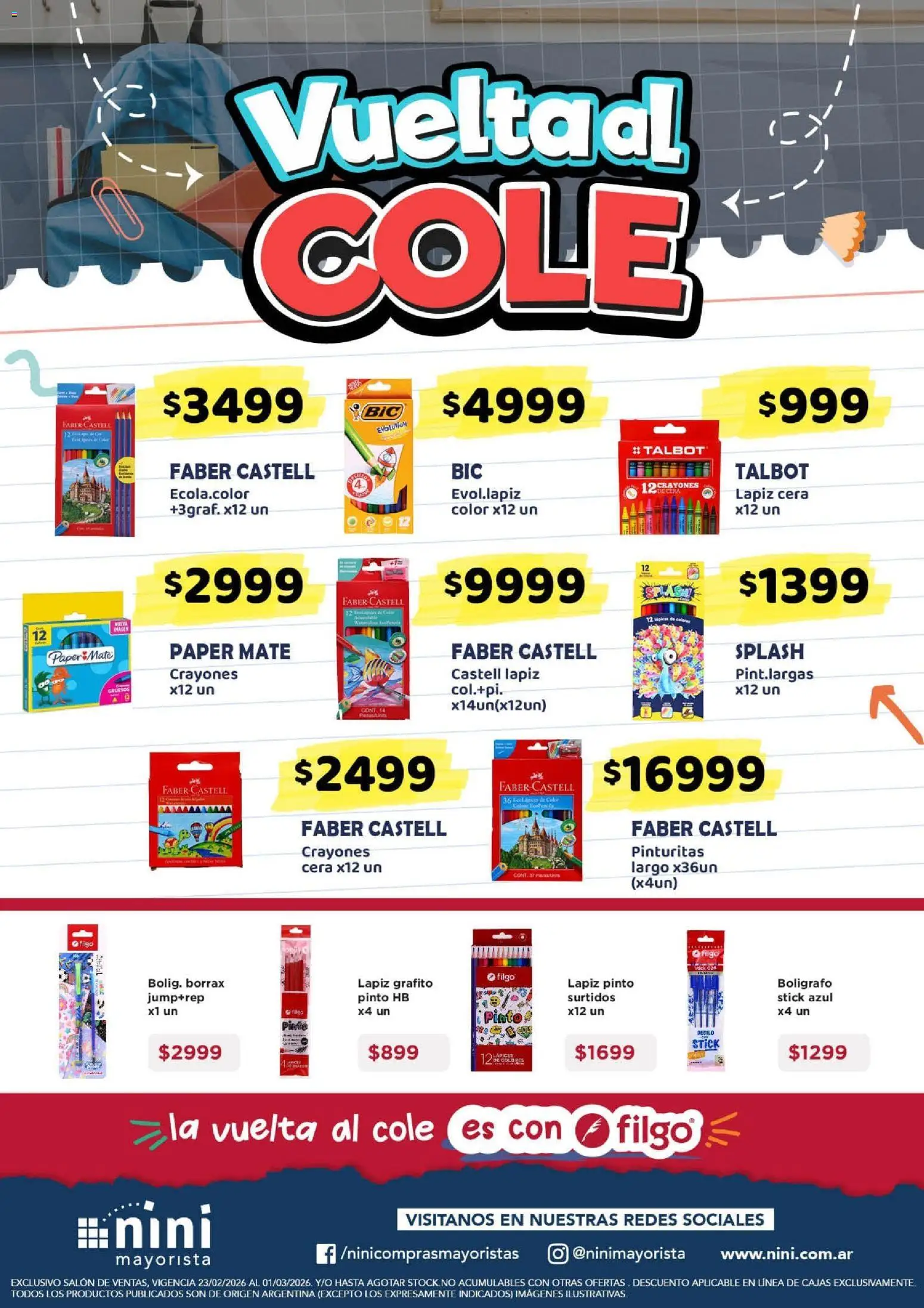 NINI Mayorista - Vuelta al Cole │ válido desde el 23.02.2026 | Página: 2 | Productos: Mate, Cera