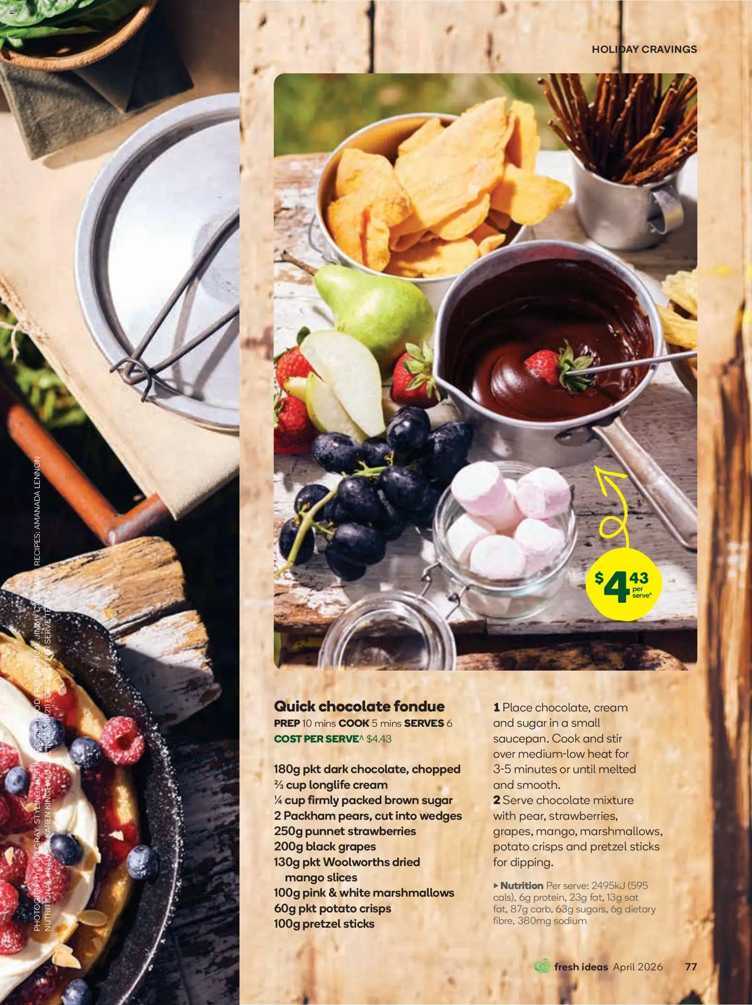 Woolworths catalogue - valid from 01.04.2026 | Page: 77 | Products: Chocolate, Strawberries, Cream, Mango