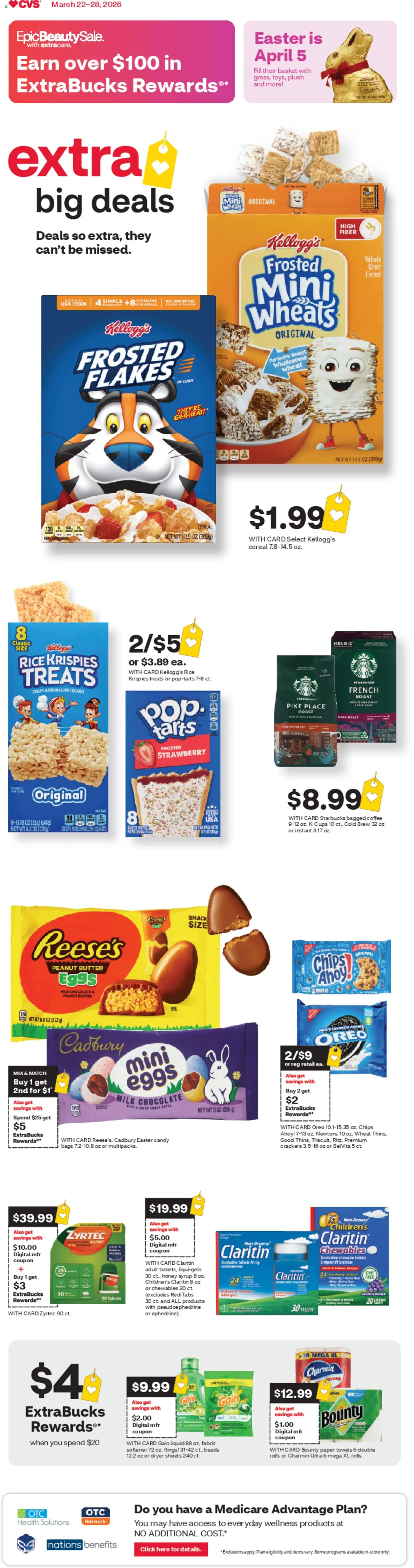 CVS Pharmacy Weekly Ad - FL - valid from 22.03.2026 | Page: 1 | Products: Corn, Chocolate, Chips, Dryer