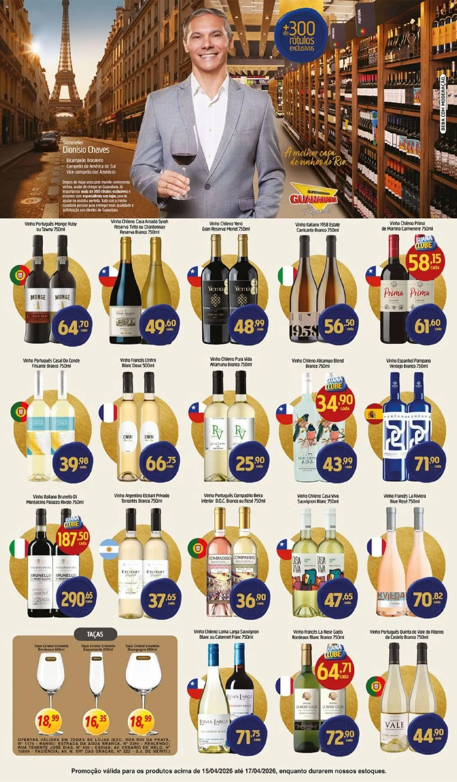 Supermercados Guanabara Folheto - válido de 15.04.2026 | Página: 6 | Produtos: Espumante, Taças, Vinho