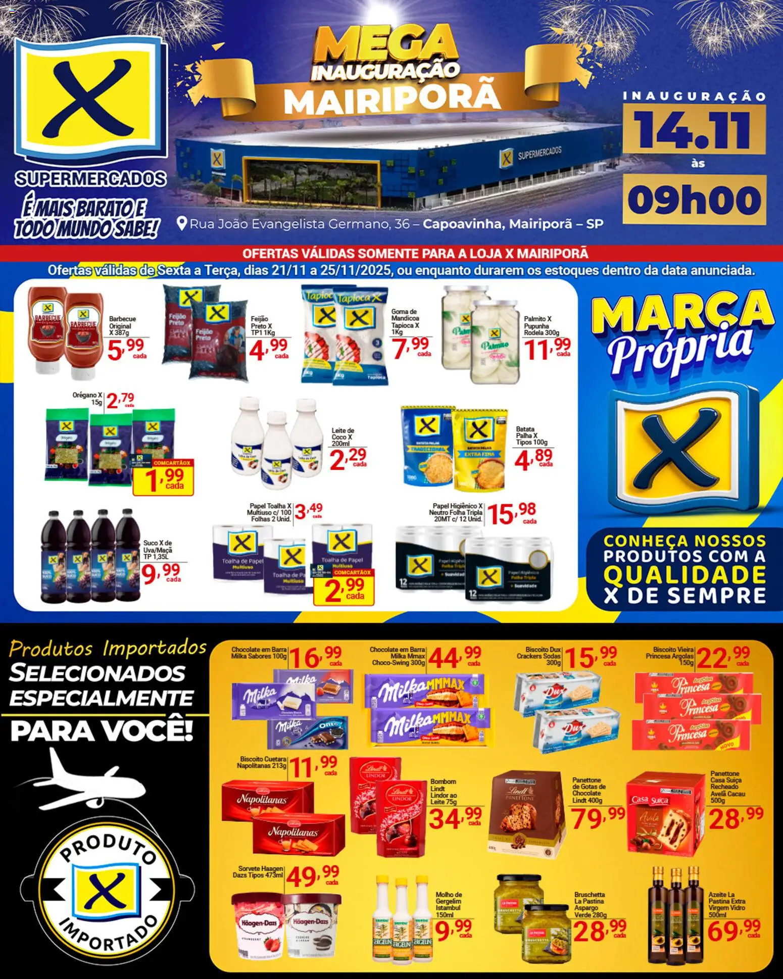 X Supermercados Folheto - válido de 21.11.2025 | Página: 5 | Produtos: Leite, Suco, Batata, Pá
