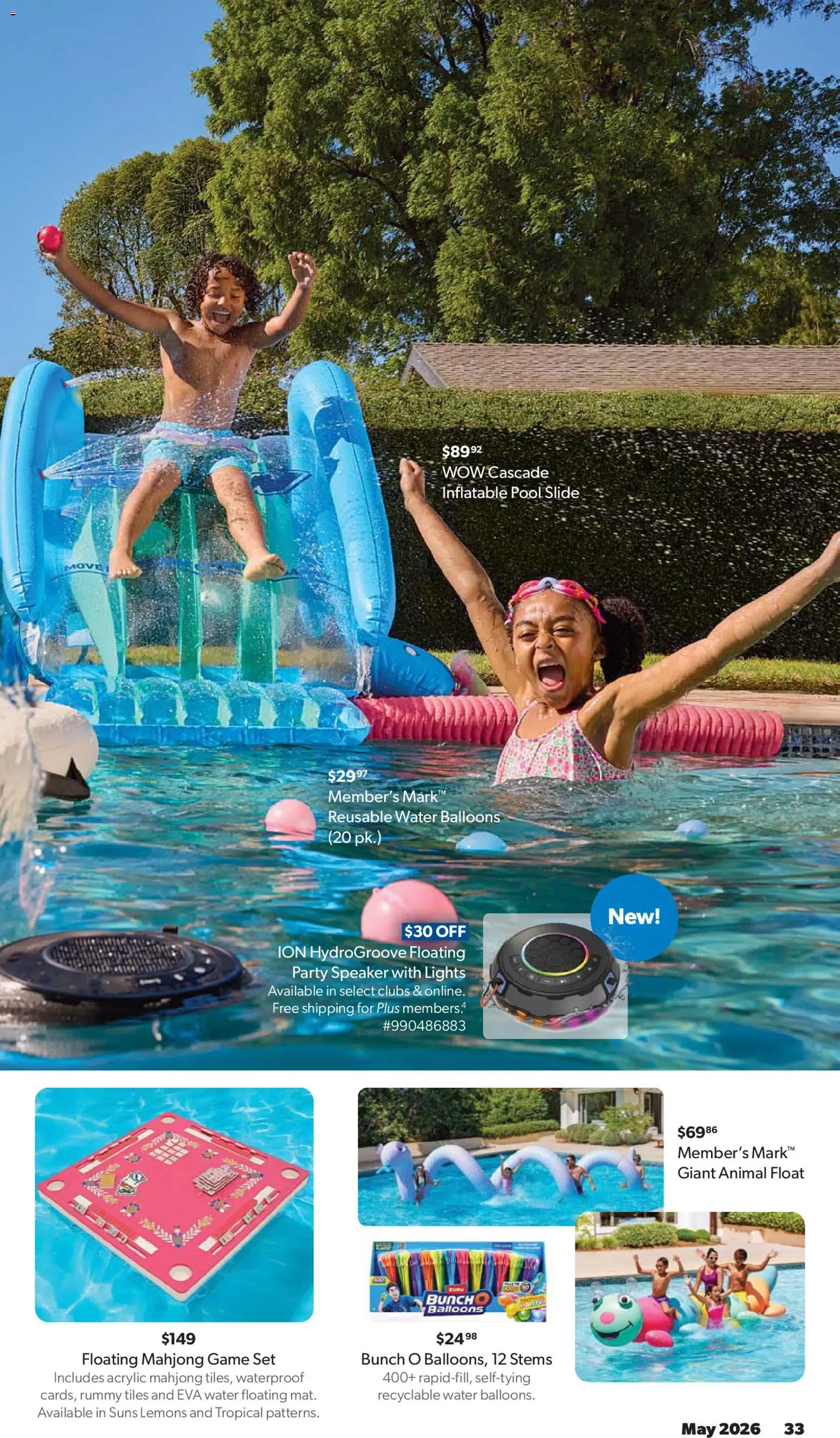 Sam's Club Weekly Ad - valid from 29.04.2026 | Page: 33 | Products: Acrylic, Water, Game, Speaker