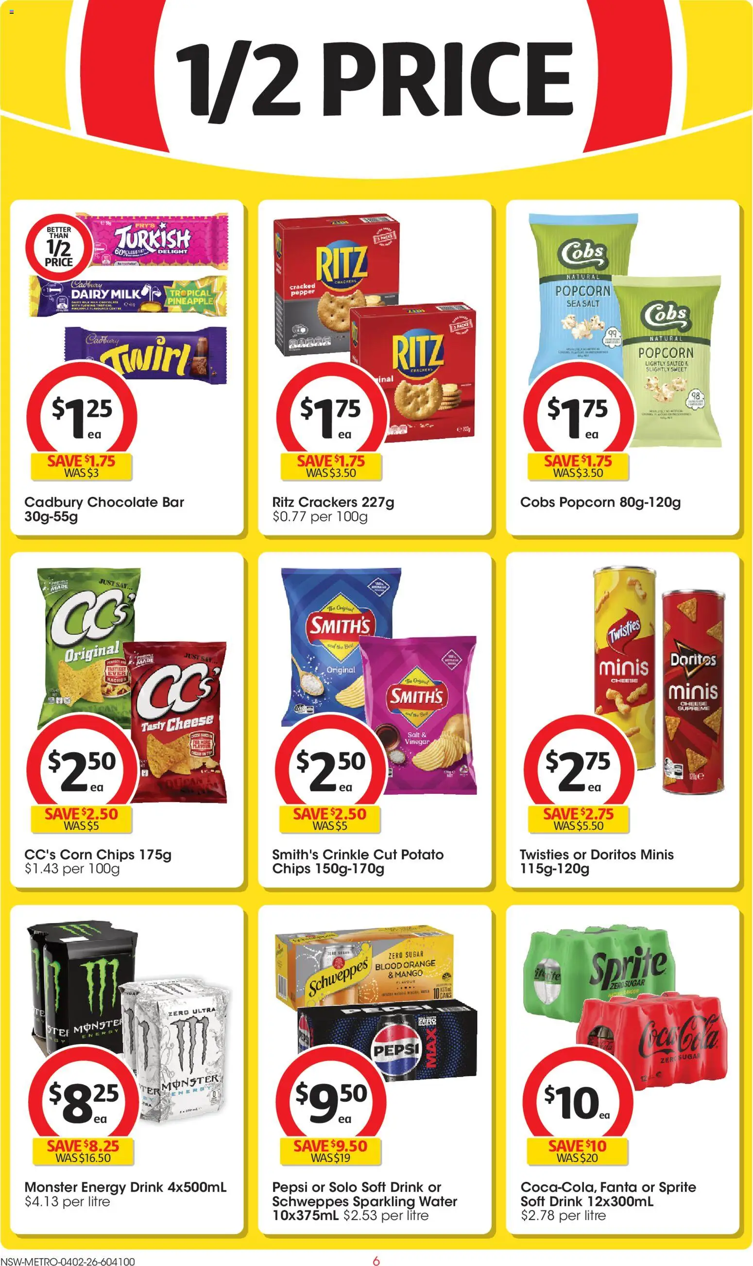 Coles catalogue - valid from 04.02.2026 | Page: 6 | Products: Dairy, Chips, Water, Salt