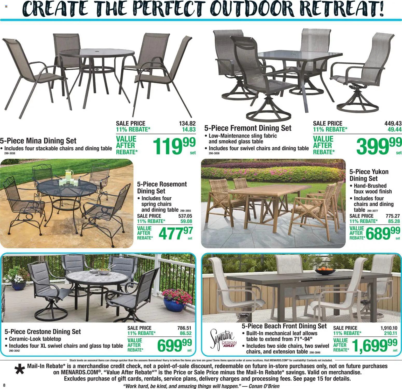 Menards Weekly Ad - valid from 30.04.2026 | Page: 10 | Products: Table, Swivel