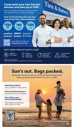 Preview of Sam's Club weekly ads valid from 18.03.2026 | Page: 38 | Products: Battery, Tire