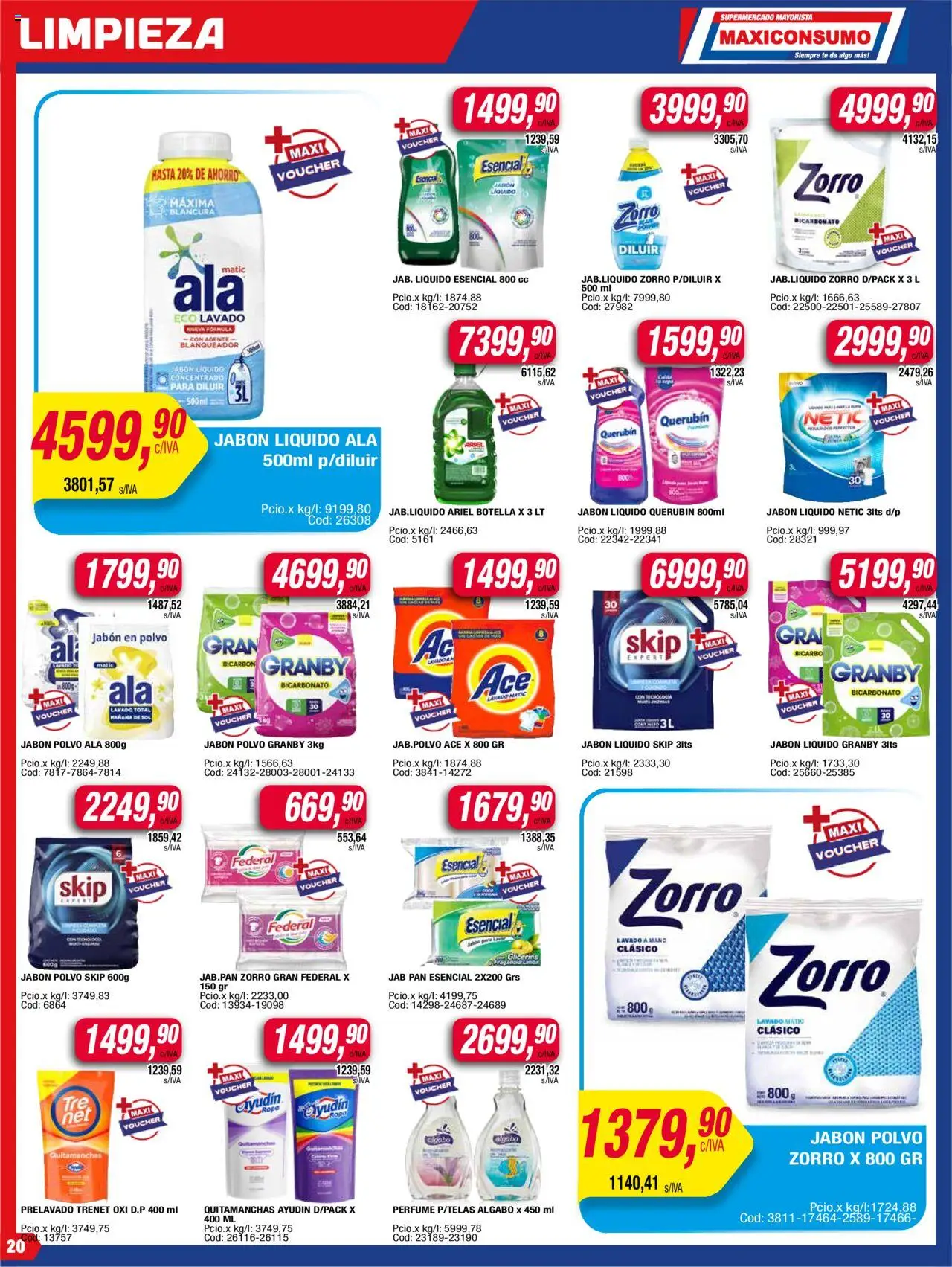 Maxiconsumo ofertas │ válido desde el 11.08.2025 | Página: 20 | Productos: Jabón líquido, Jabón, Ropa, Té