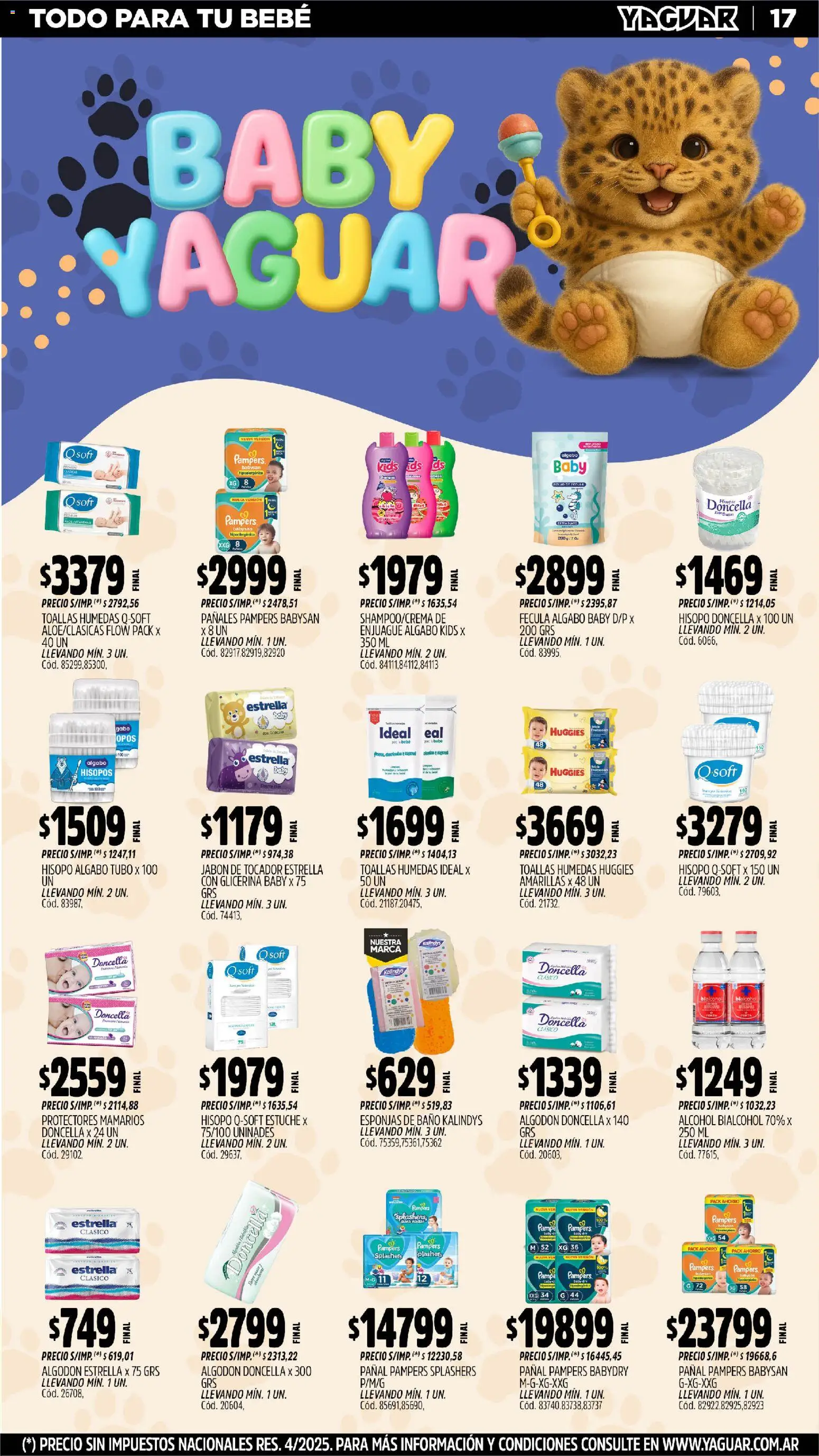 Yaguar - José C. Paz │ válido desde el 27.10.2025 | Página: 17 | Productos: Algodón, Toallas, Baño, Jabón