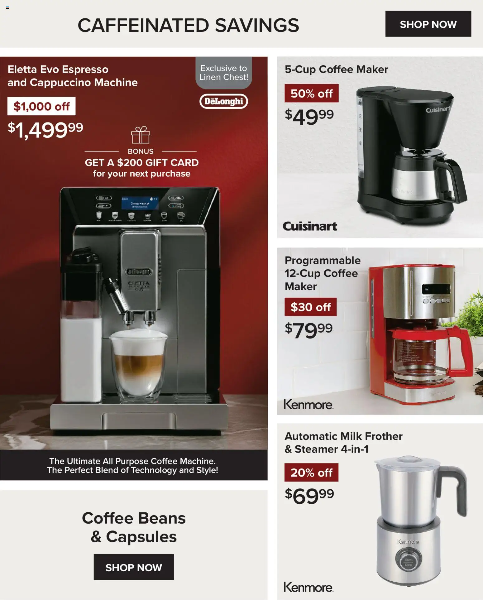 Linen Chest flyer valid from 04.12.2025 | Page: 6 | Products: Coffee maker, Milk, Coffee