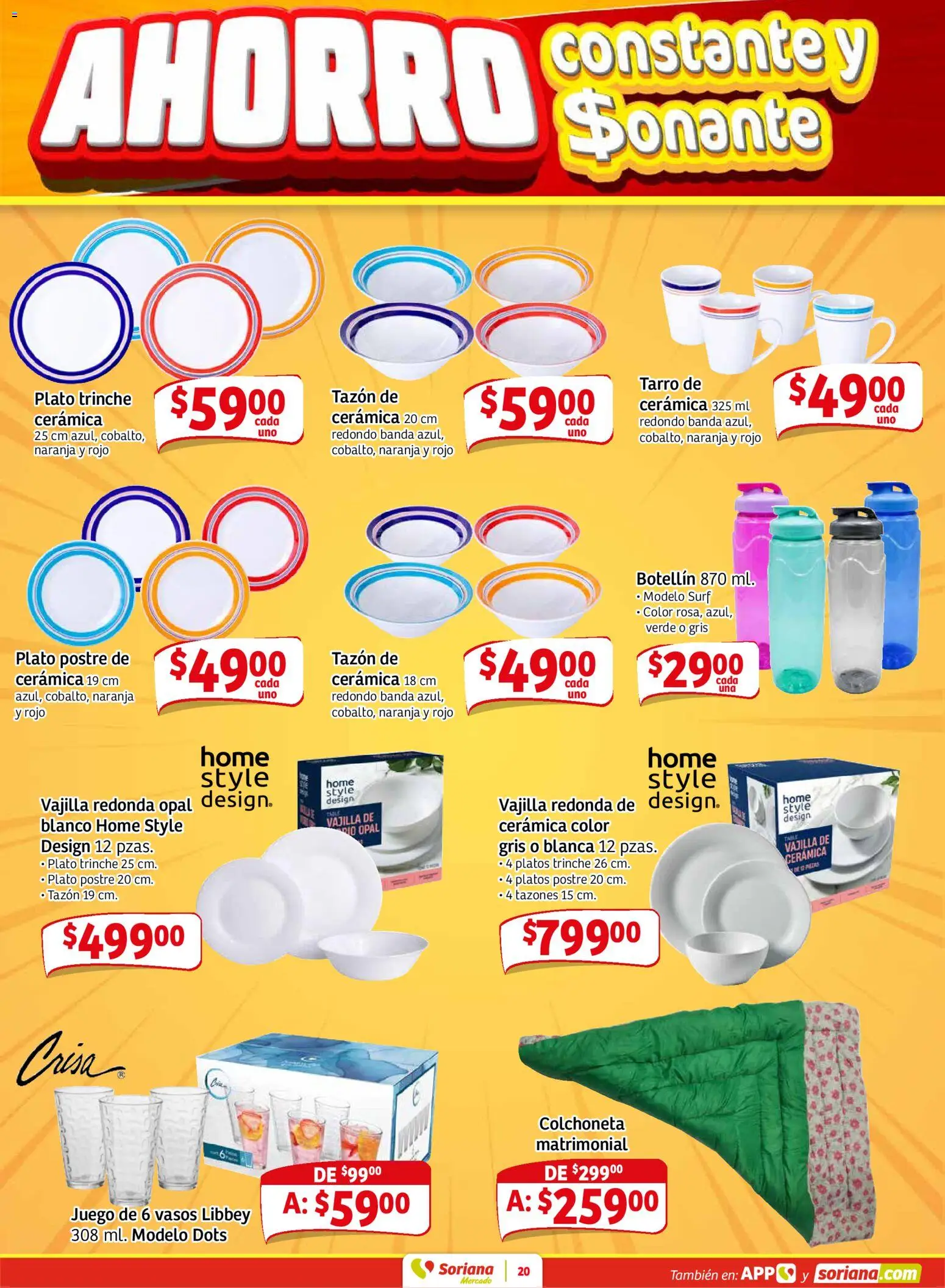 Nuevas ofertas de Soriana válidas en toda la República Mexicana desde el 15.01.2026. ¡Encuentra las mejores ofertas en Soriana - Pesito Valedor Mercado: Nay, Sin, Son! | Página: 28 | Productos: Colchoneta, Juego, Vasos