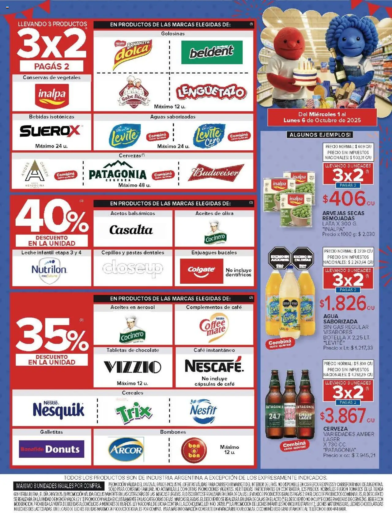 Carrefour - Ofertas - Catamarca │ válido desde el 01.10.2025 | Página: 42 | Productos: Leche, Café, Chocolate, Cereales