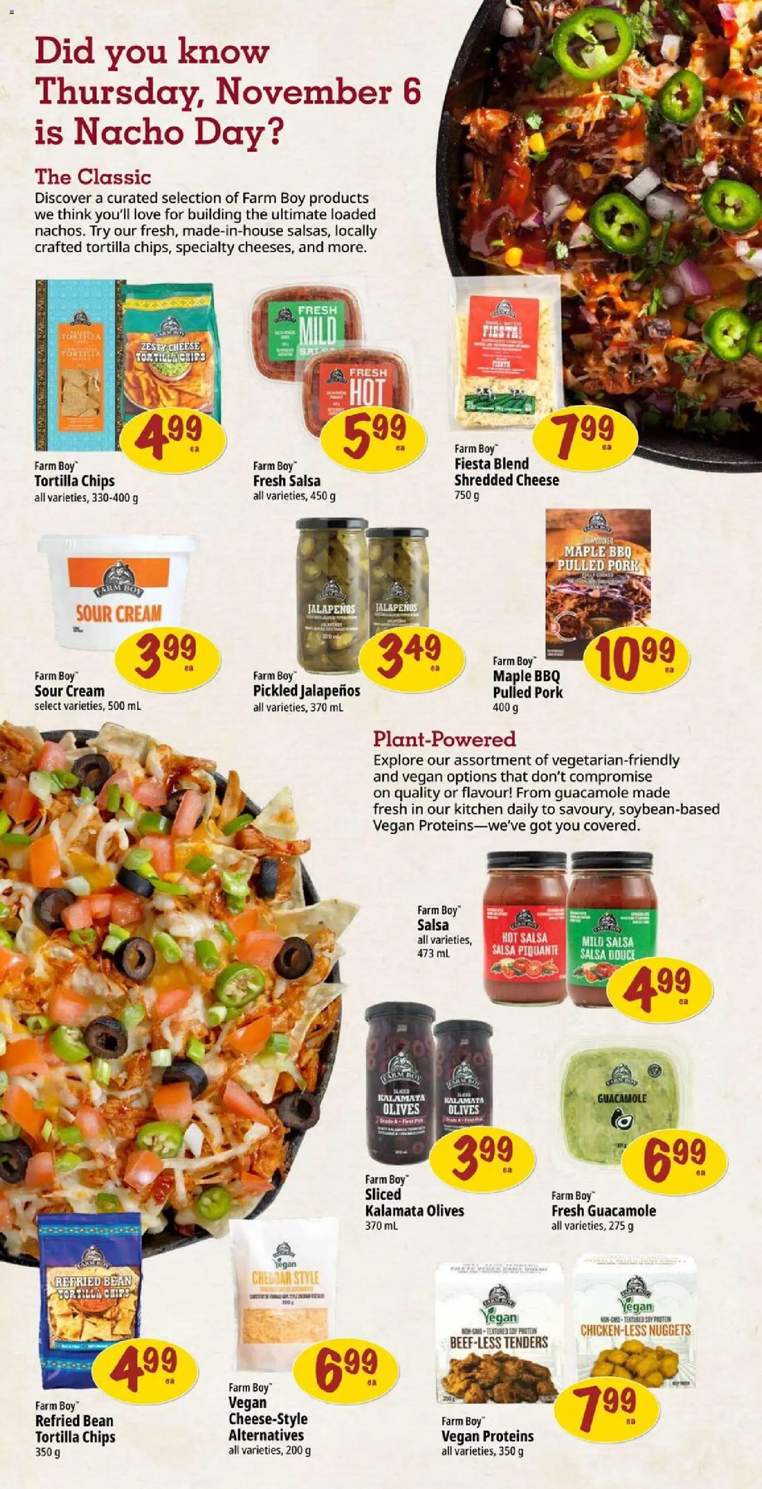 Farm Boy flyer valid from 06.11.2025 | Page: 4 | Products: Sour cream, Chips, Cheese, Pork