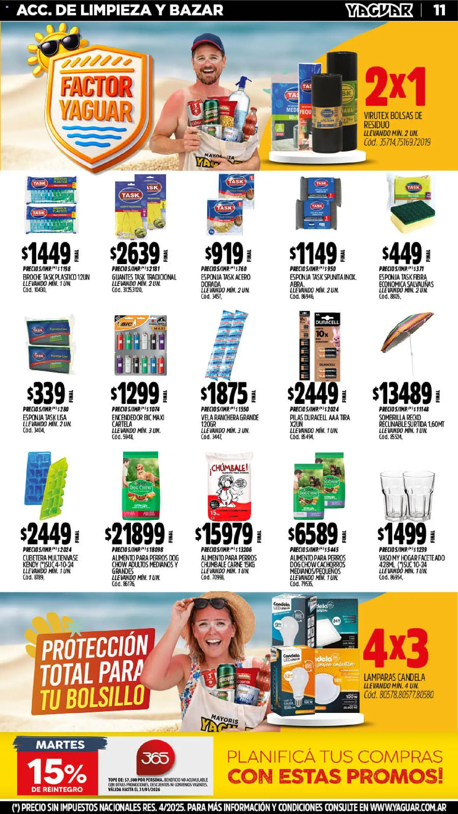 Yaguar - Oferta Semanal Chaco │ válido desde el 19.01.2026 | Página: 11 | Productos: Esponja, Guantes, Sombrilla, Cubetera