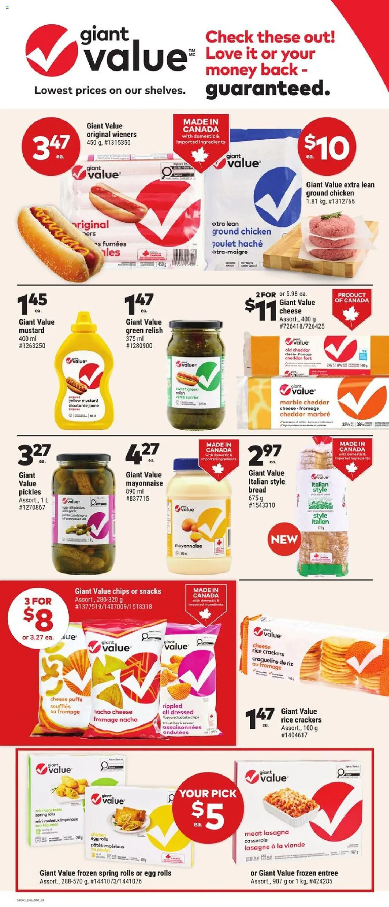 Giant Tiger flyer valid from 20.08.2025 | Page: 3 | Products: Chips, Cheese, Bread, Chicken