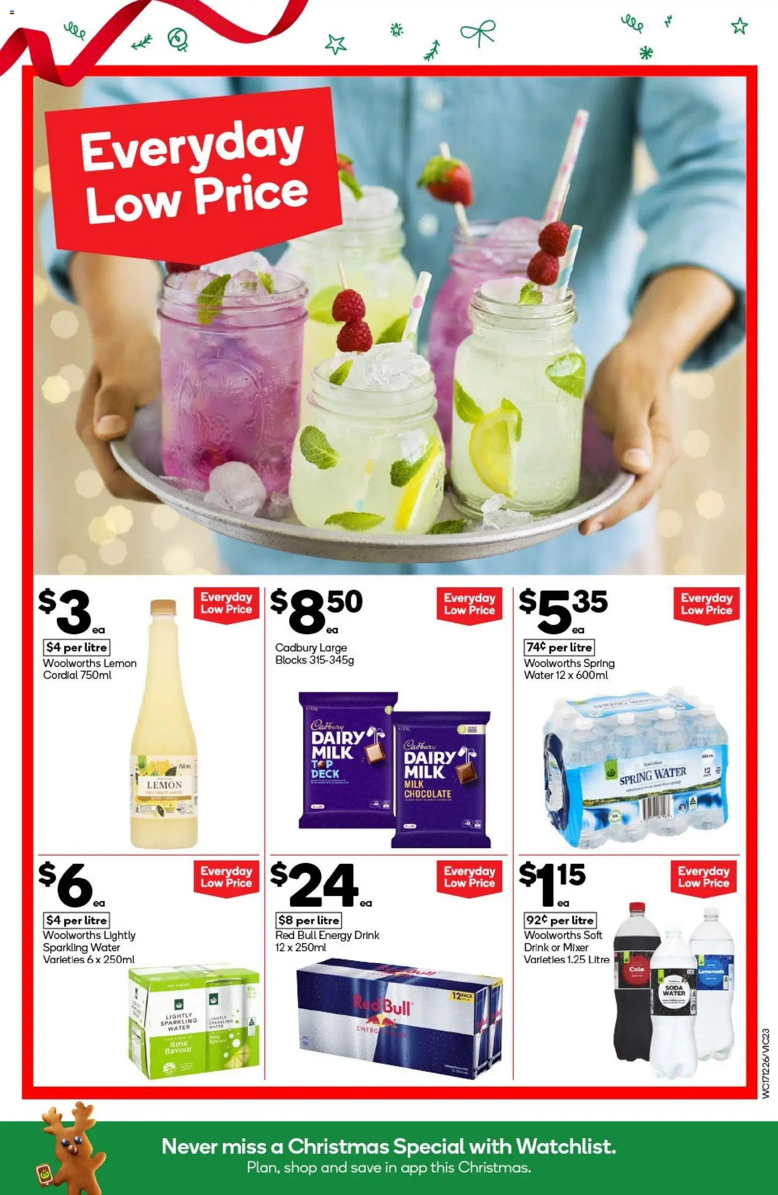 Woolworths catalogue - valid from 17.12.2025 | Page: 23 | Products: Milk, Energy drink, Chocolate, Water