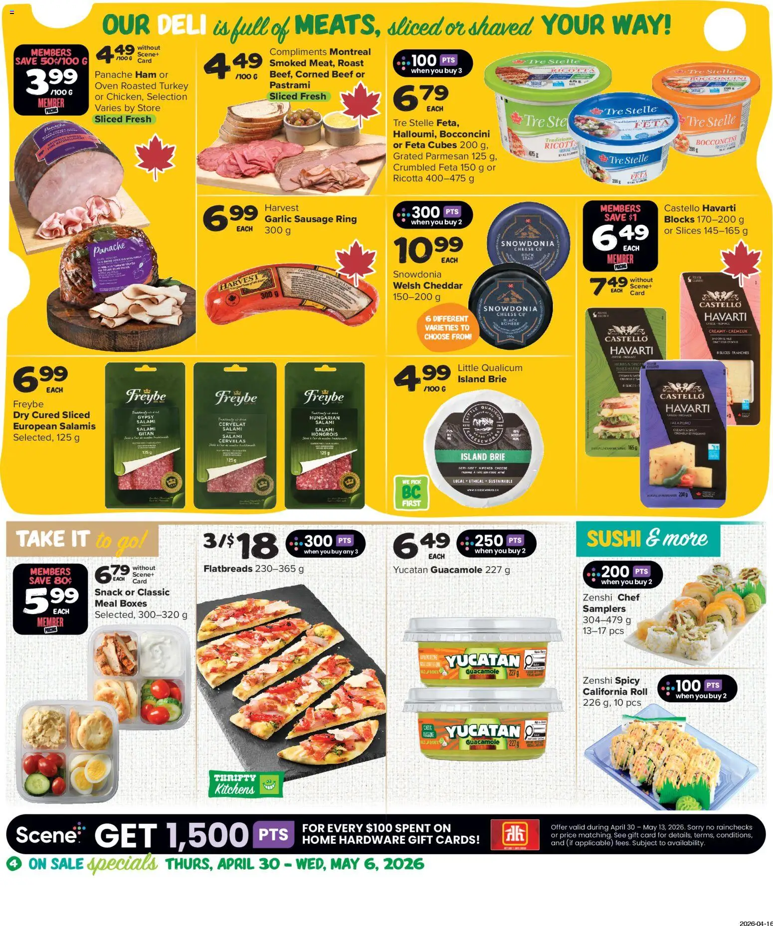 Thrifty Foods flyer valid from 30.04.2026 | Page: 5 | Products: Beef, Turkey, Salami, Ham