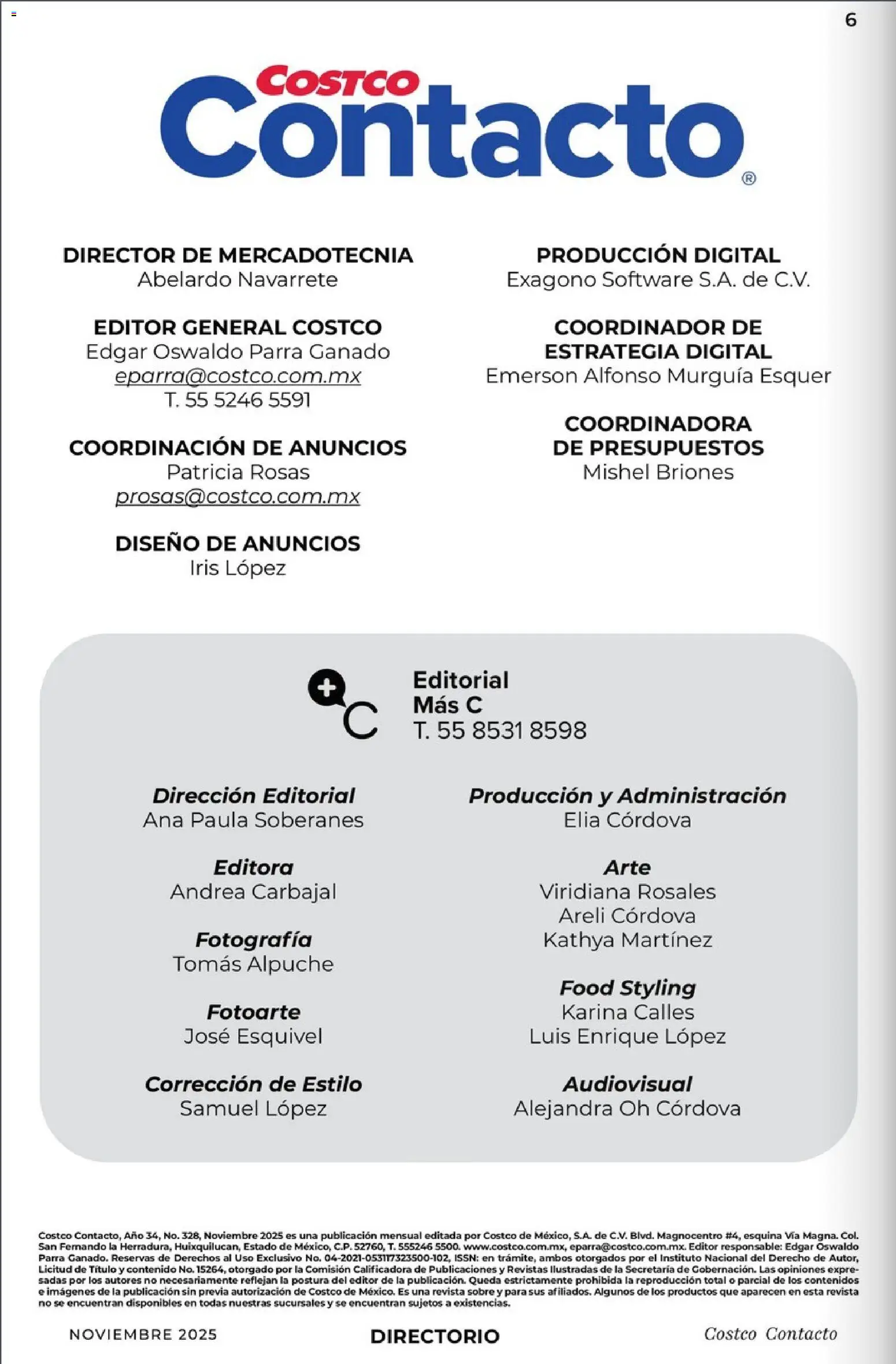 Nuevas ofertas de Costco válidas en toda la República Mexicana desde el 01.11.2025. ¡Encuentra las mejores ofertas en Costco Revista Noviembre! | Página: 6 | Productos: Sobre