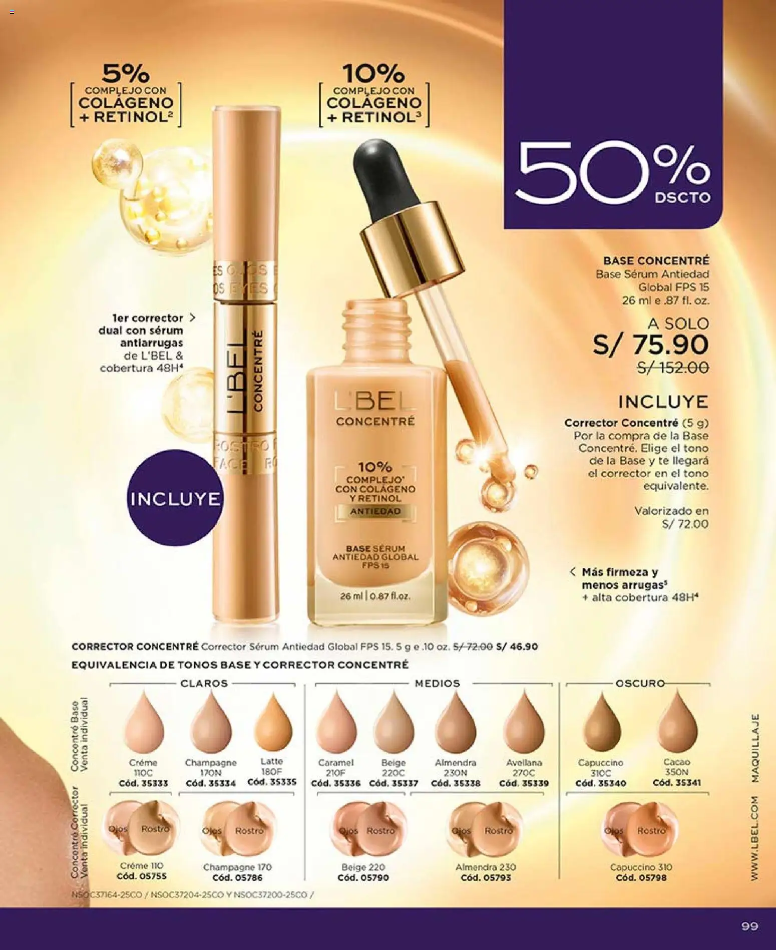 Catálogo L'Bel válido desde 04.04.2026 | Página: 99 | Productos: Té, Maquillaje, Corrector