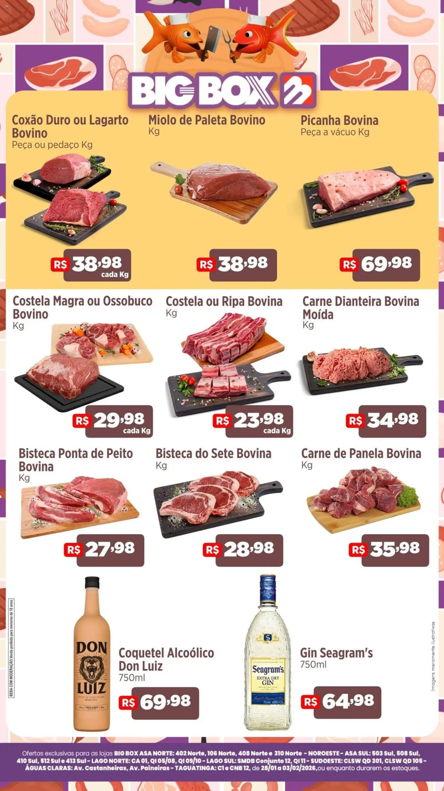 Big Box Folheto - válido de 28.01.2026 | Página: 1 | Produtos: Panela, Picanha, Carne, Gin