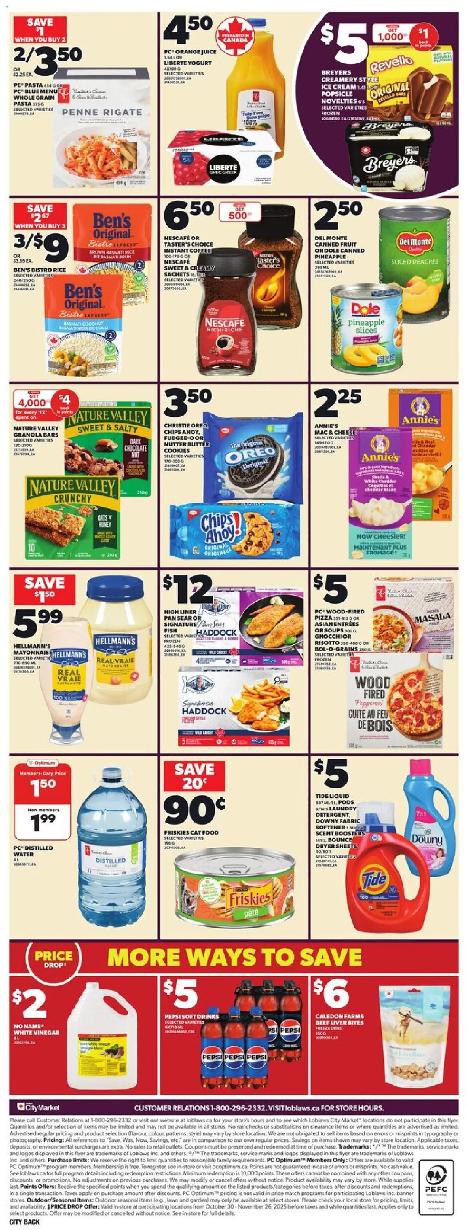 Loblaws flyer valid from 06.11.2025 | Page: 4 | Products: Rice, Pasta, Chips, Case