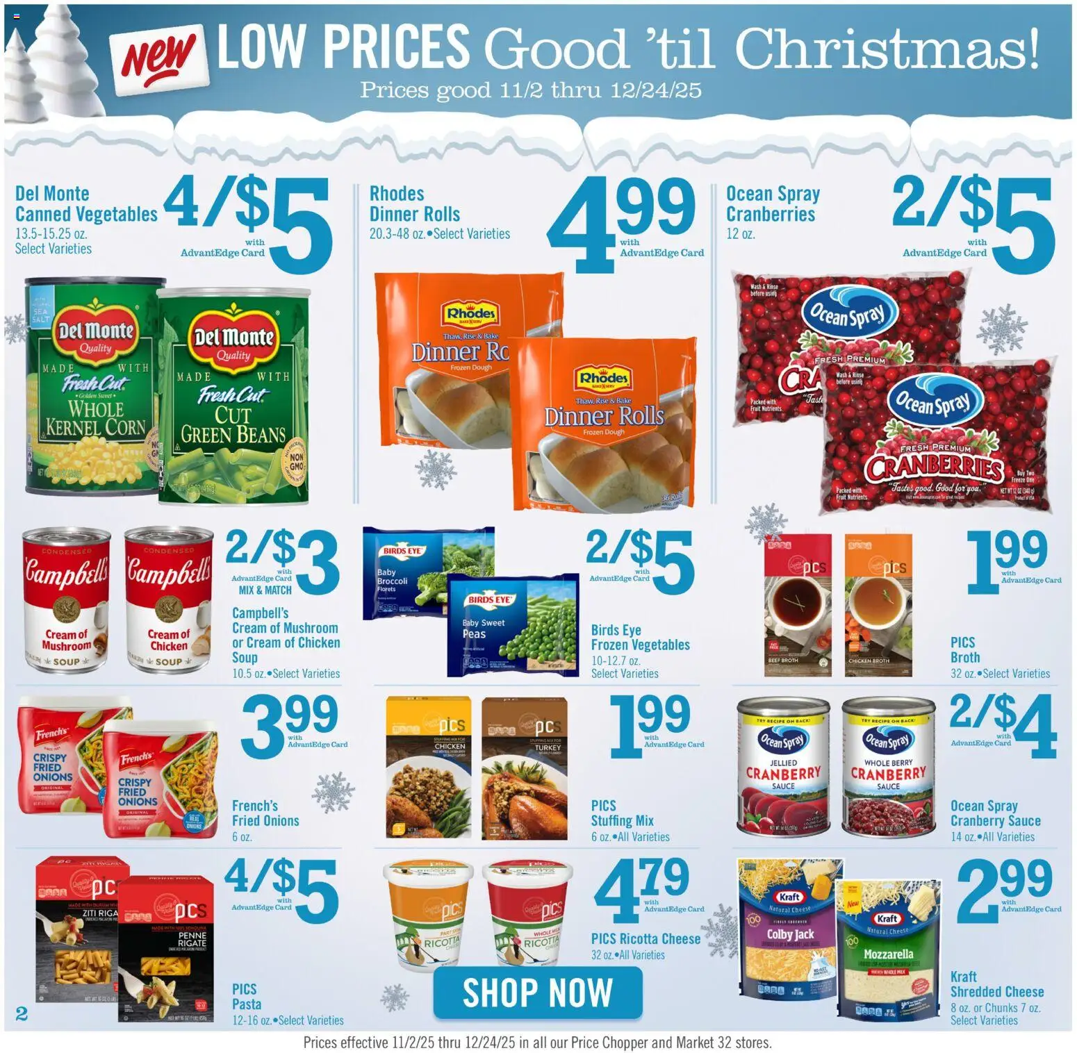 Price Chopper Holiday Flyer - valid from 02.11.2025 | Page: 2 | Products: Corn, Beef, Vegetables, Sauce