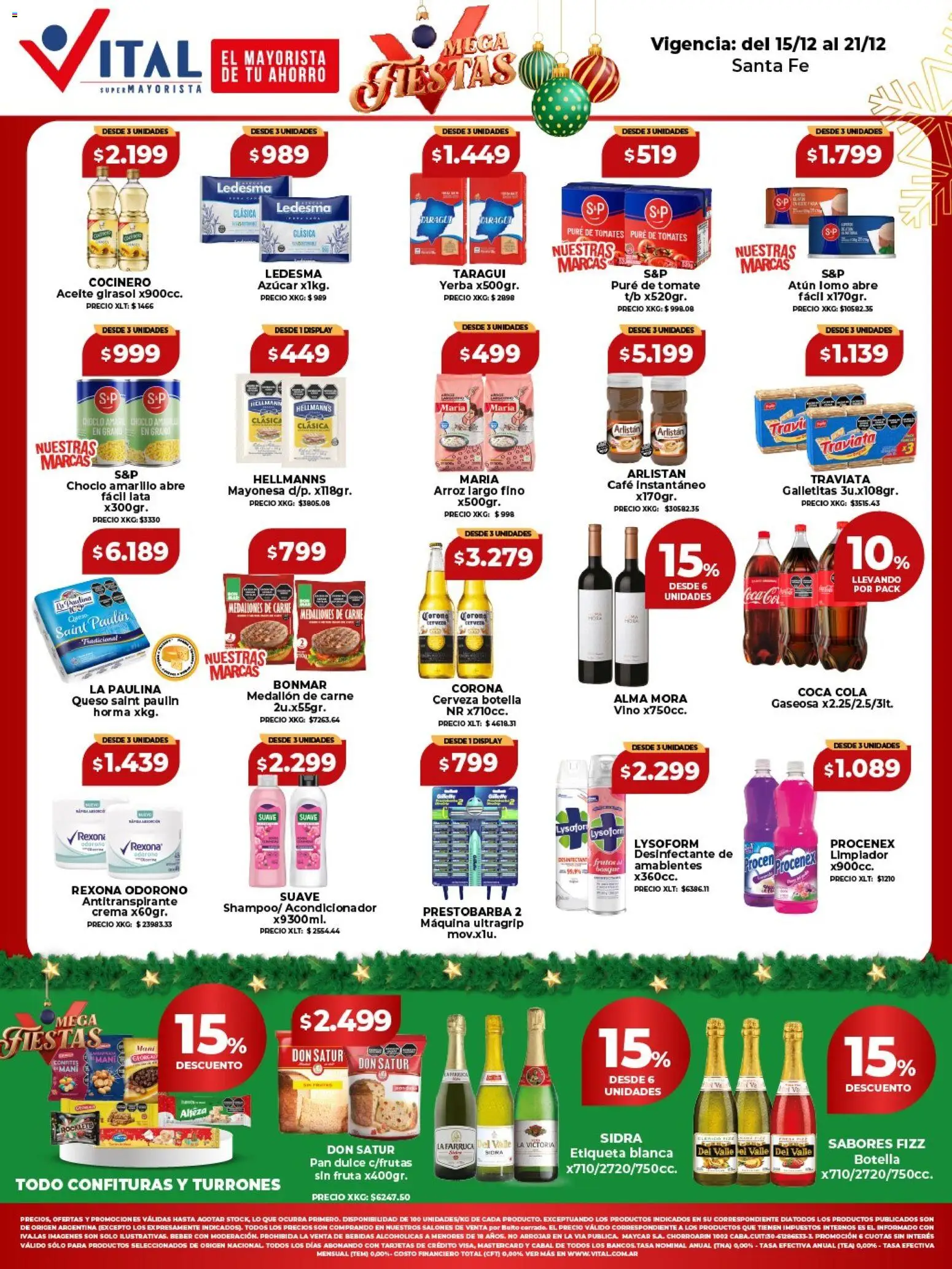 Vital - Ofertas - Santa Fe  │ válido desde el 15.12.2025 | Página: 1 | Productos: Mayonesa, Acondicionador, Tomates, Limpiador
