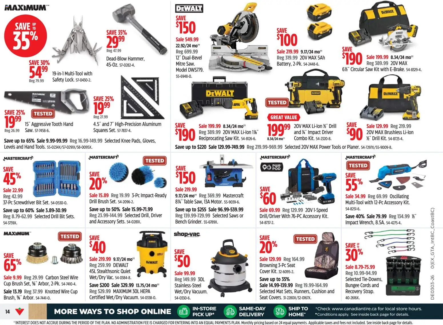 Canadian Tire flyer valid from 15.01.2026 | Page: 14 | Products: Brush, Table