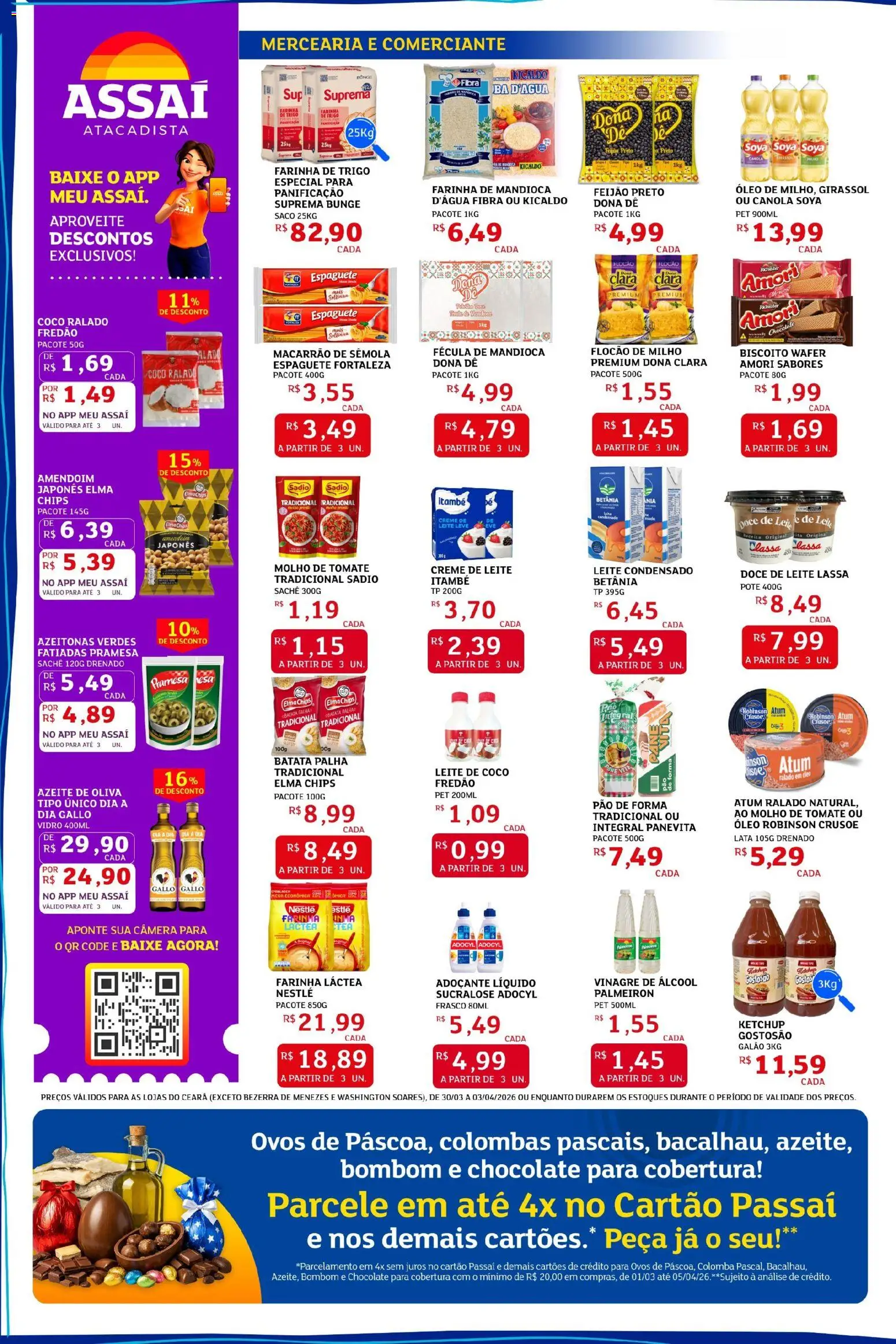 Assaí Atacadista Folheto - válido de 30.03.2026 | Página: 2 | Produtos: Feijão, Mandioca, Biscoito, Doce de leite