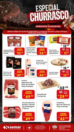 Semar Supermercado - Ofertas Churrasco  - Pré-Visualização do folheto da loja Semar Supermercado, válido de 06.02.2026