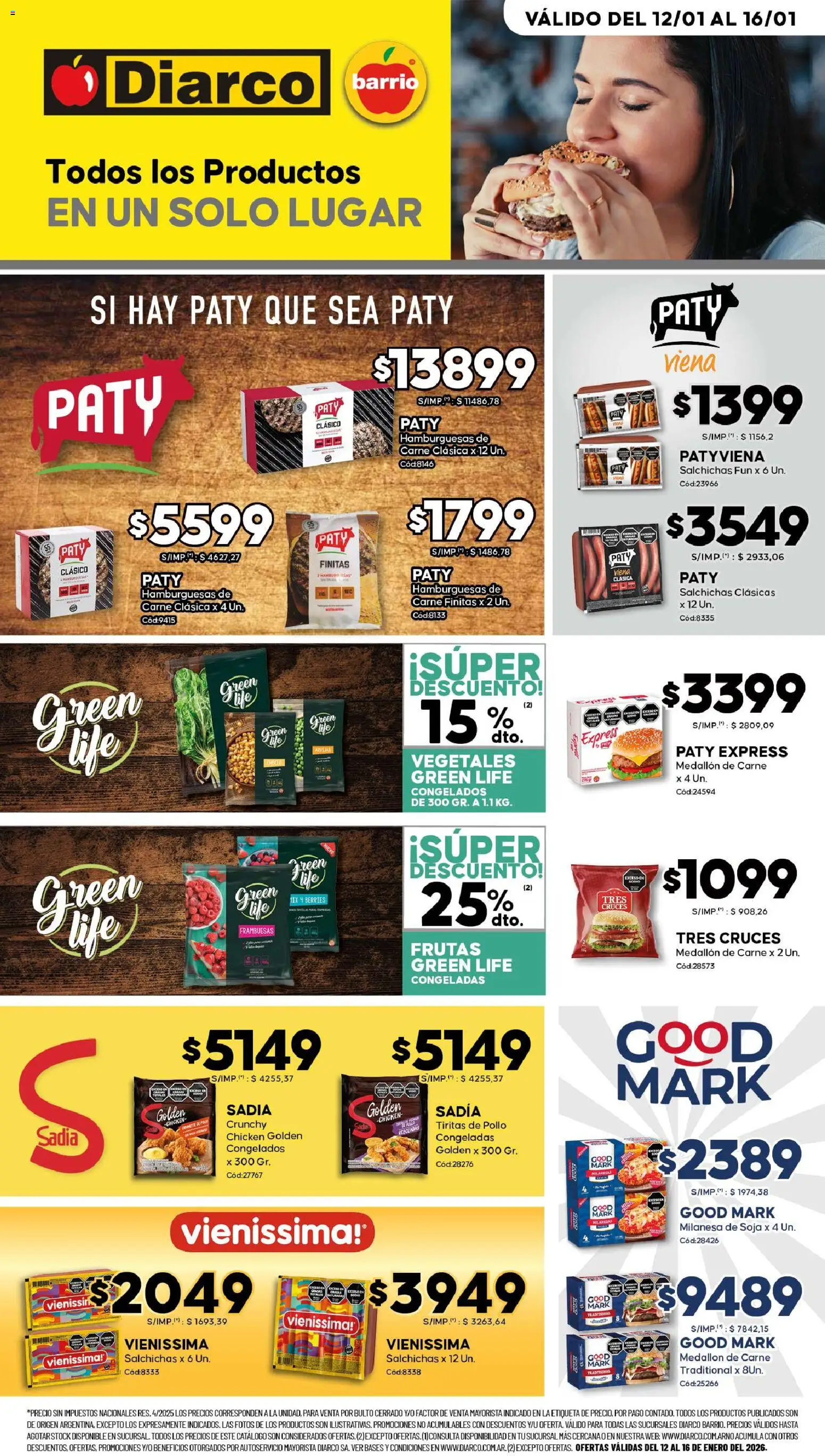 Diarco - Especial Quickfood │ válido desde el 12.01.2026 | Página: 1 | Productos: Pollo, Choclo, Milanesa