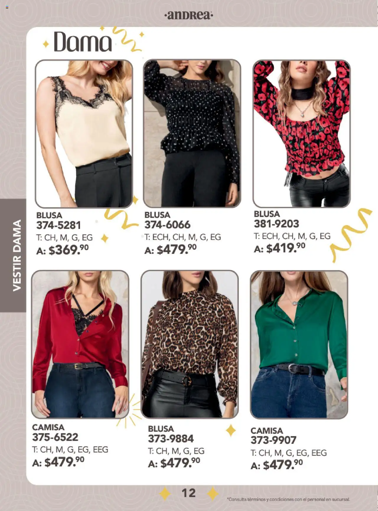 Nuevas ofertas de Andrea válidas en toda la República Mexicana desde el 24.08.2025. ¡Encuentra las mejores ofertas en Andrea - Catálogo Fiestas y Celebraciones! | Página: 12 | Productos: Blusa, Camisa