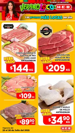 Nuevas ofertas de H-E-B válidas en toda la República Mexicana desde el 25.07.2025. ¡Encuentra las mejores ofertas en H-E-B folleto! | Página: 16 | Productos: Pollo, Cerdo, Res