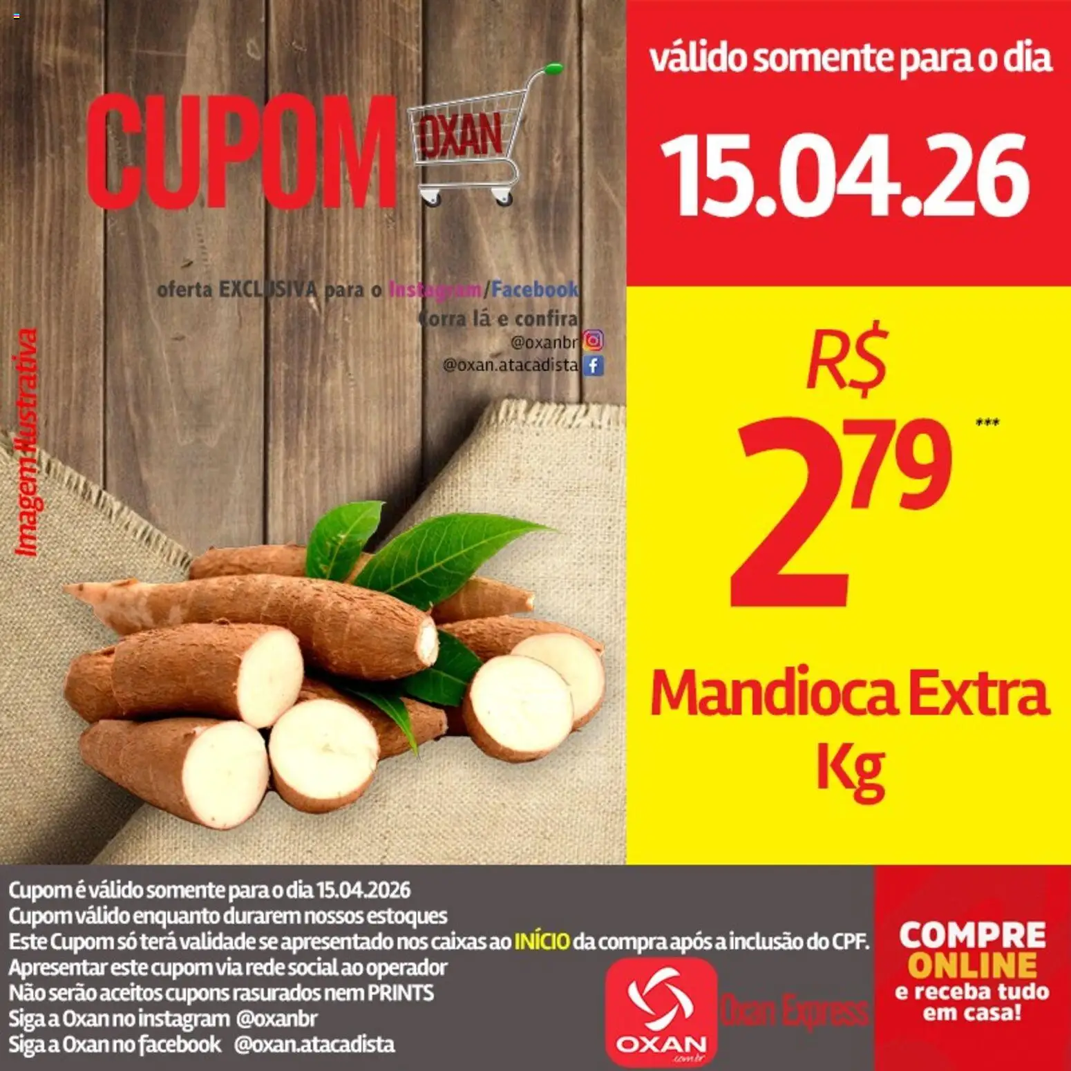 Oxan Atacadista Folheto - válido de 15.04.2026 | Página: 19 | Produtos: Mandioca