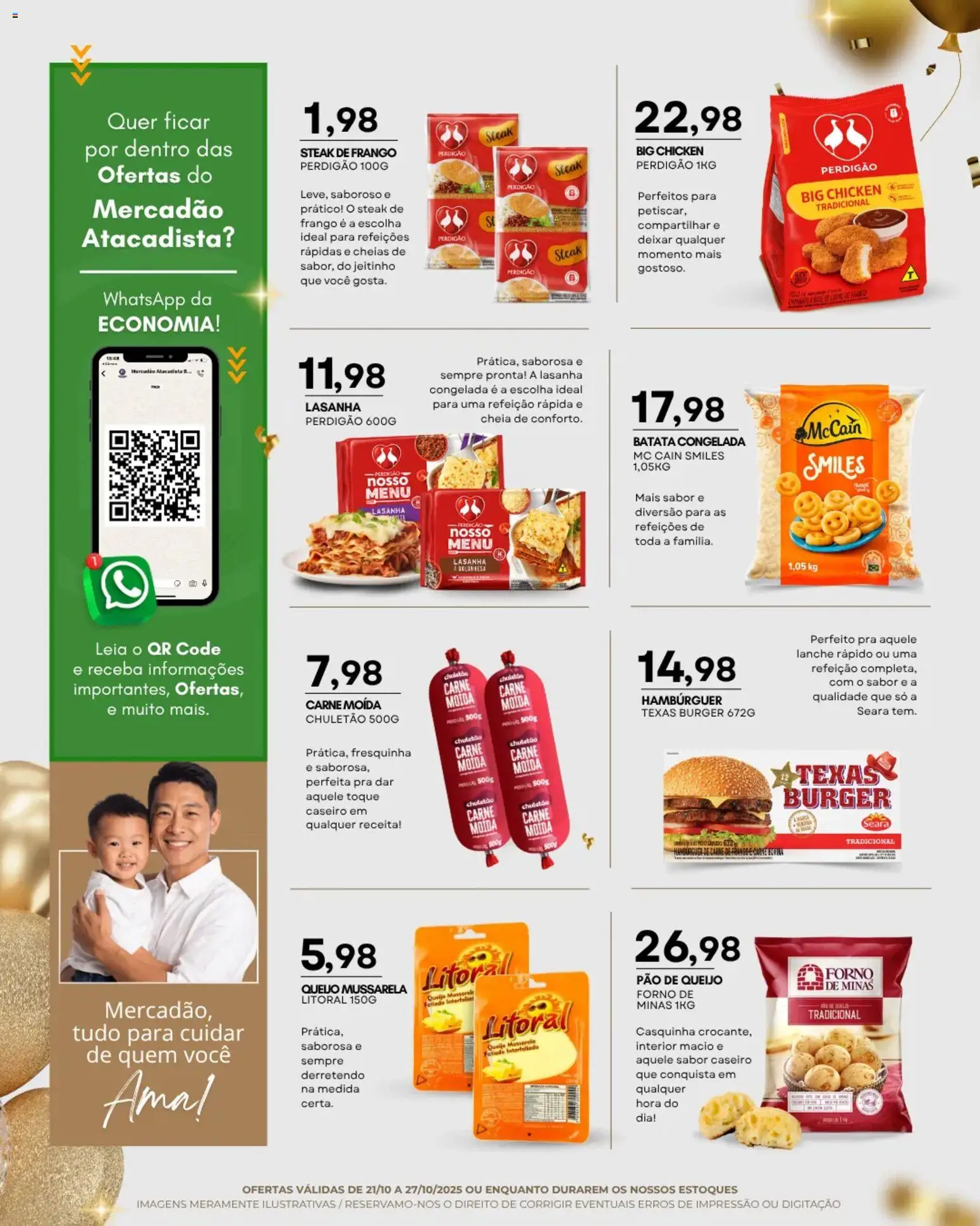 Mercadão Atacadista Folheto - válido de 21.10.2025 | Página: 3 | Produtos: Forno, Lasanha, Mussarela, Pão de queijo